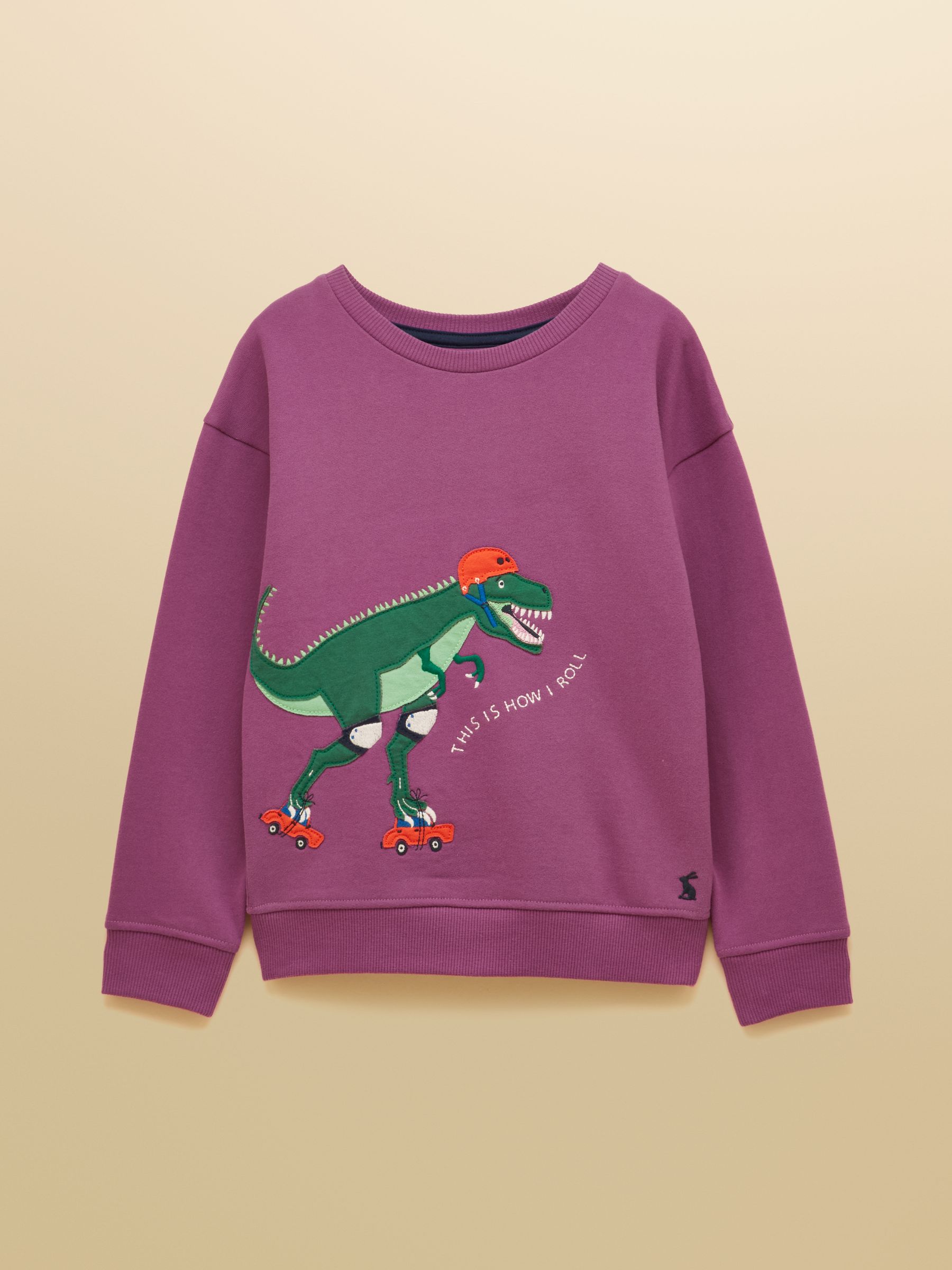 Kids' Purple Dino Crew Neck Sweatshirt - Image 1 of 5