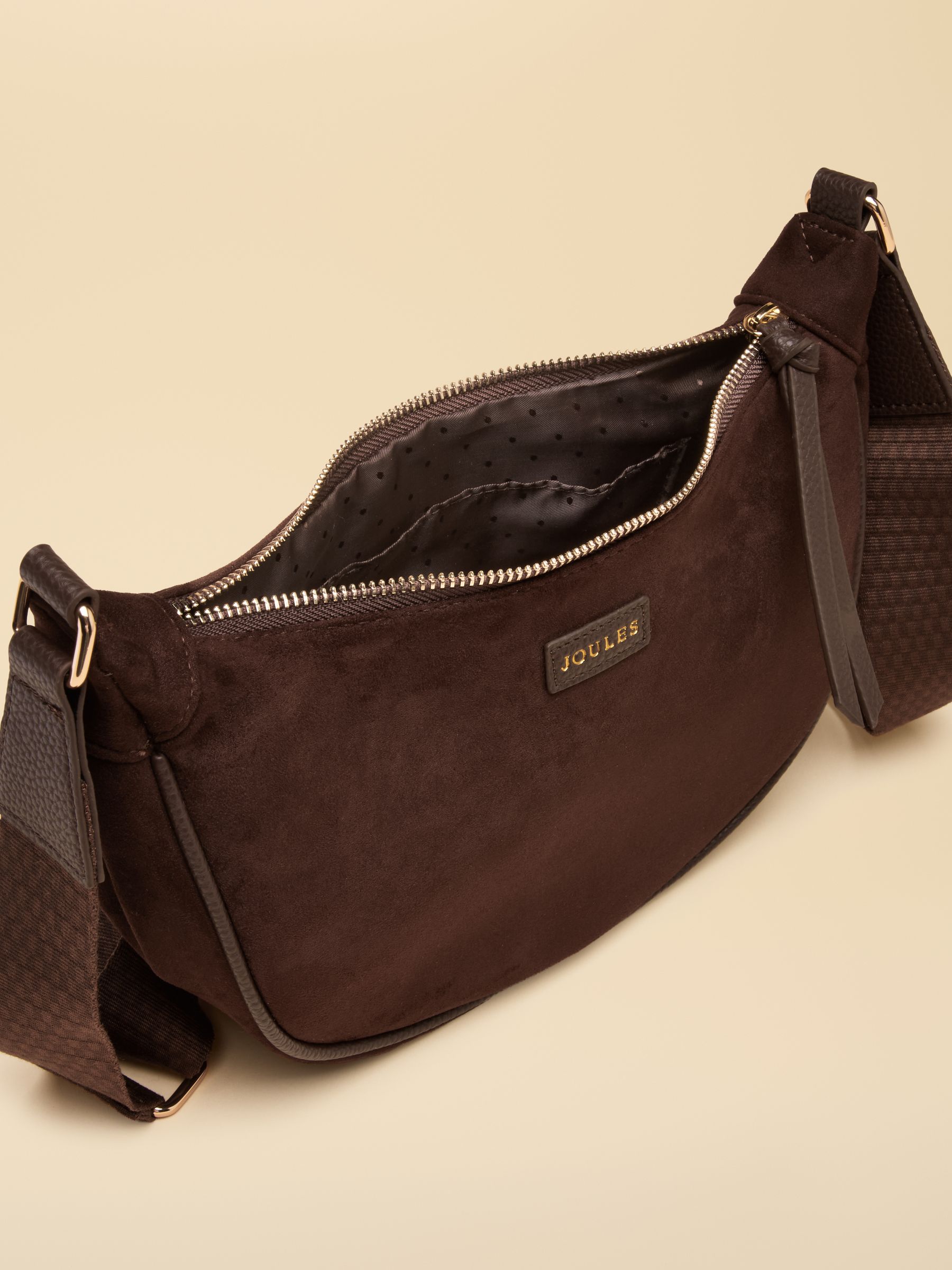 Suedette Chocolate Brown Moon Cross Body bag - Image 5 of 8