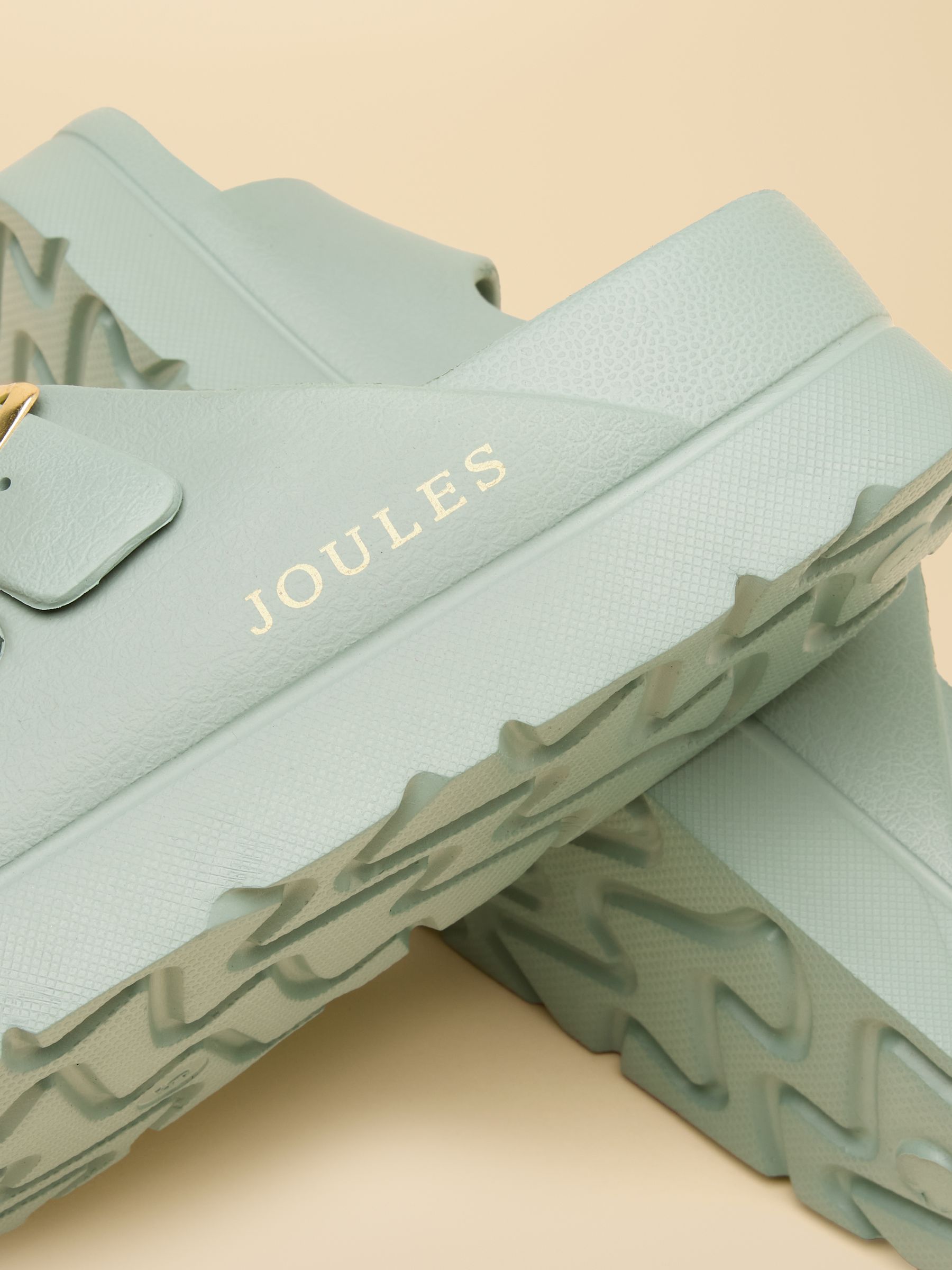 Sage Green Chunky Platform Sunseeker Double Buckle Sliders - Image 5 of 6
