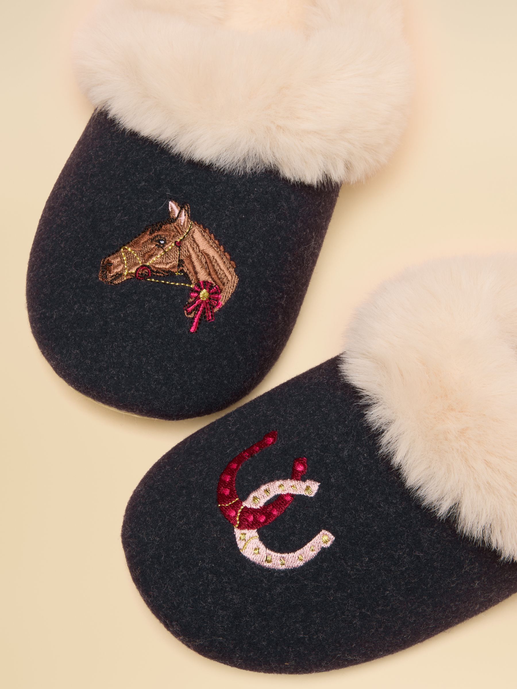 Slippet Luxe Navy Horse Slipper - Image 4 of 6