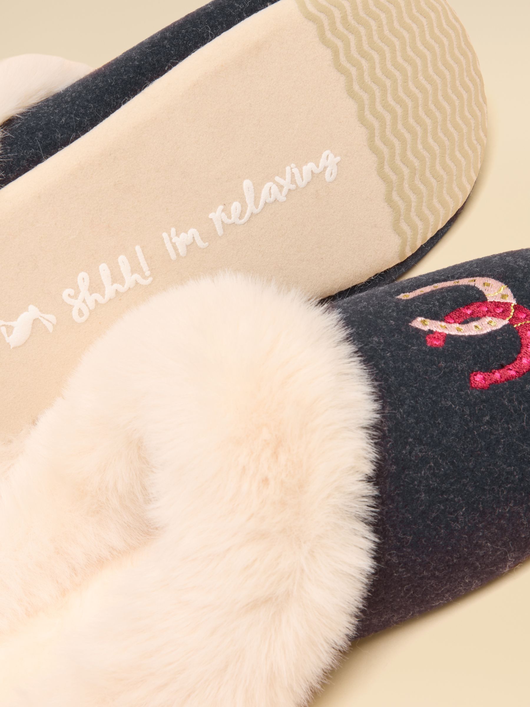 Slippet Luxe Navy Horse Slipper - Image 5 of 6