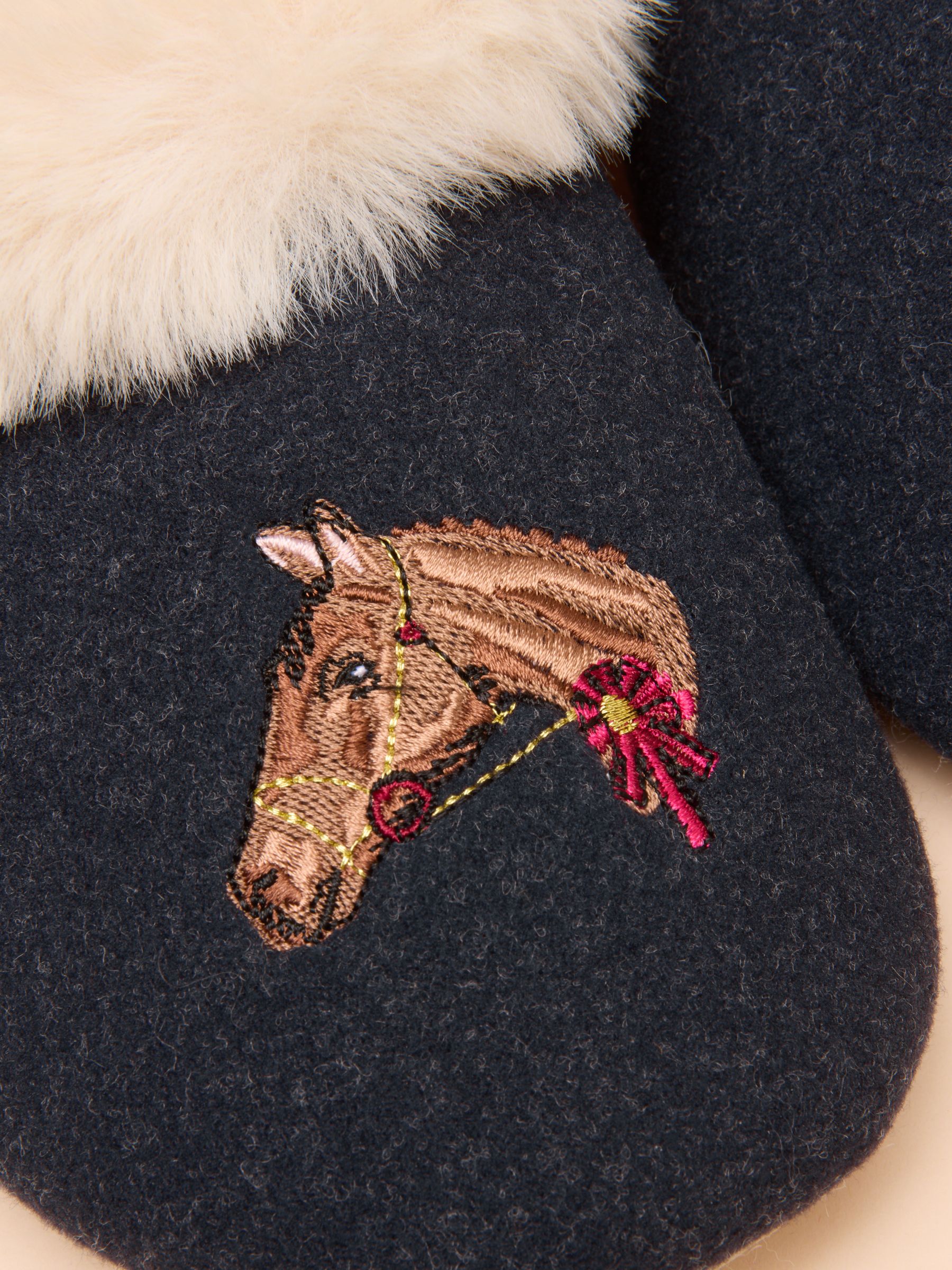 Slippet Luxe Navy Horse Slipper - Image 6 of 6