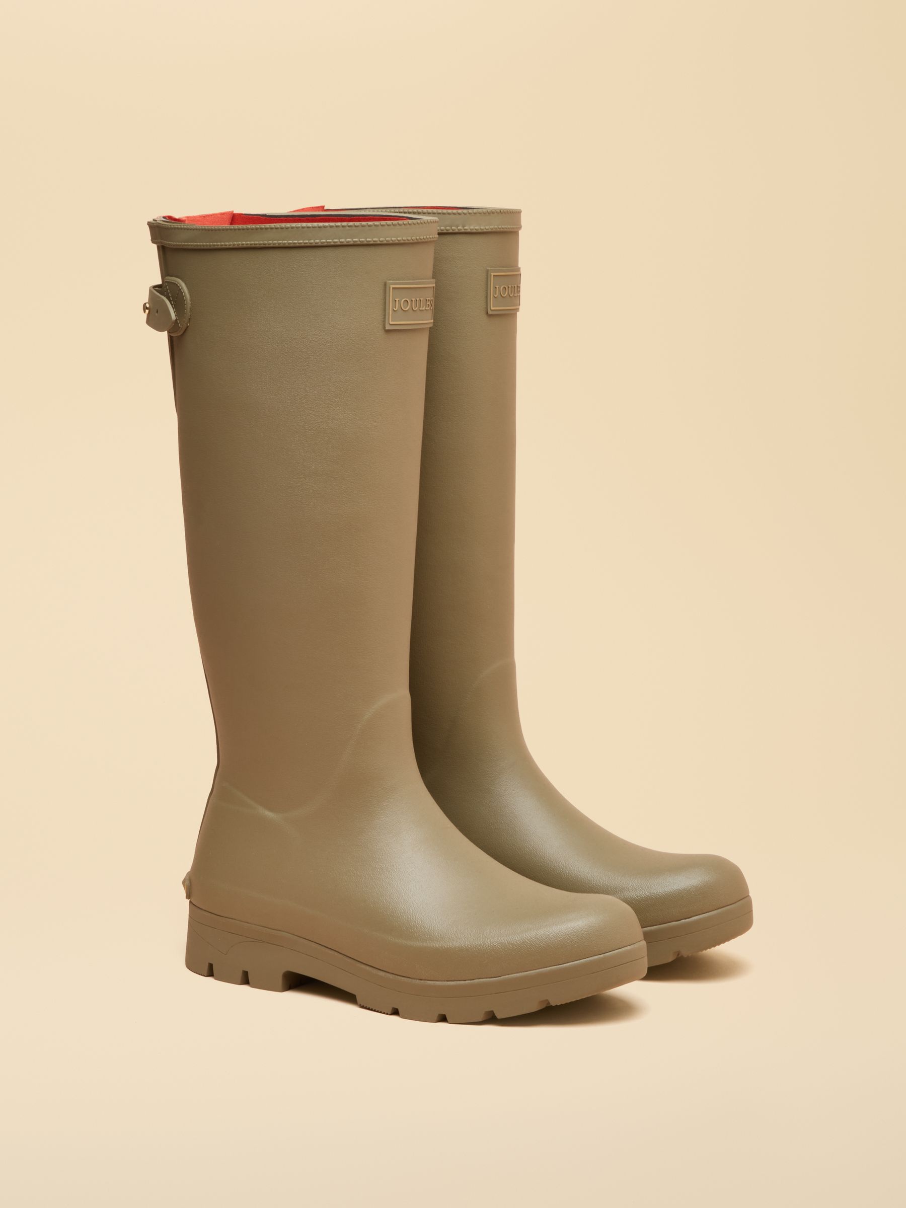Luxe Khaki Green Neoprene Lined Tall Wellies - Image 1 of 6 Luxe Khaki Green Neoprene Lined Tall Wellies - Image 1 of 6