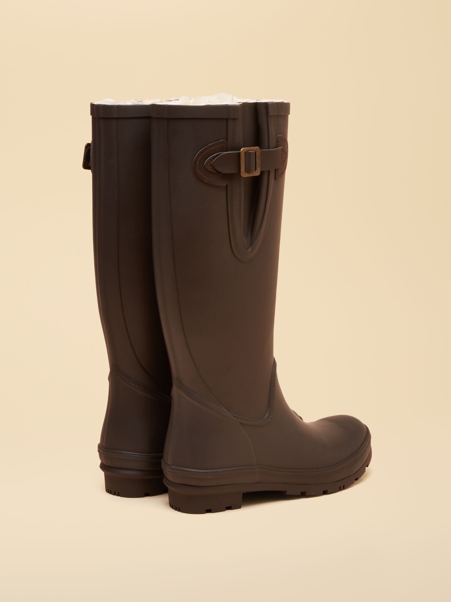 Houghton Chocolate Brown Faux Fur Lined Tall Wellies - Image 3 of 6