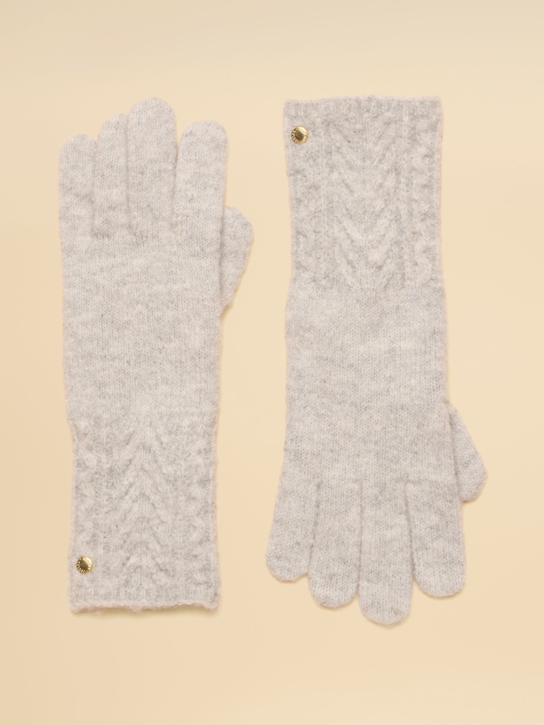 Knitted Grey Cable Gloves - Image 1 of 3