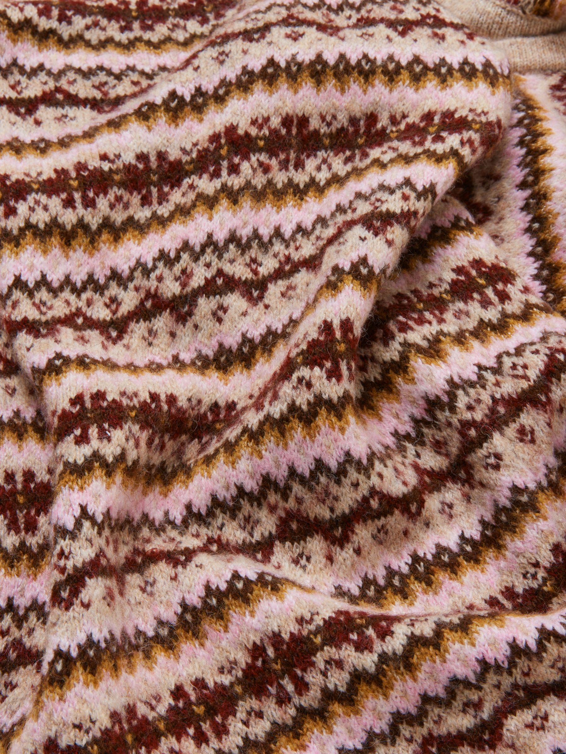 Knitted Oat Fairisle Hooded Scarf - Image 8 of 8 Knitted Oat Fairisle Hooded Scarf - Image 8 of 8
