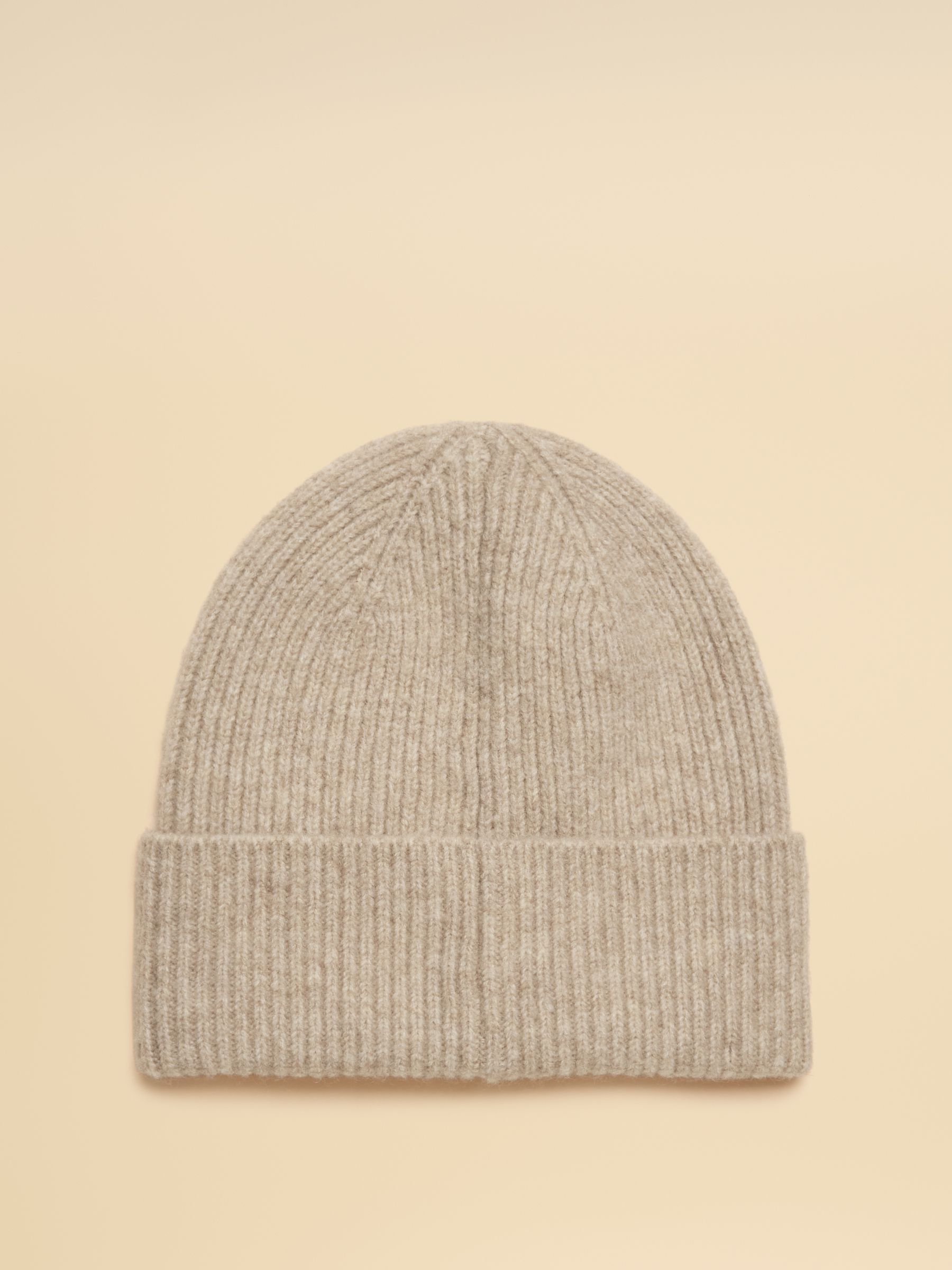Fine Knit Oatmeal Beanie Hat - Image 5 of 6