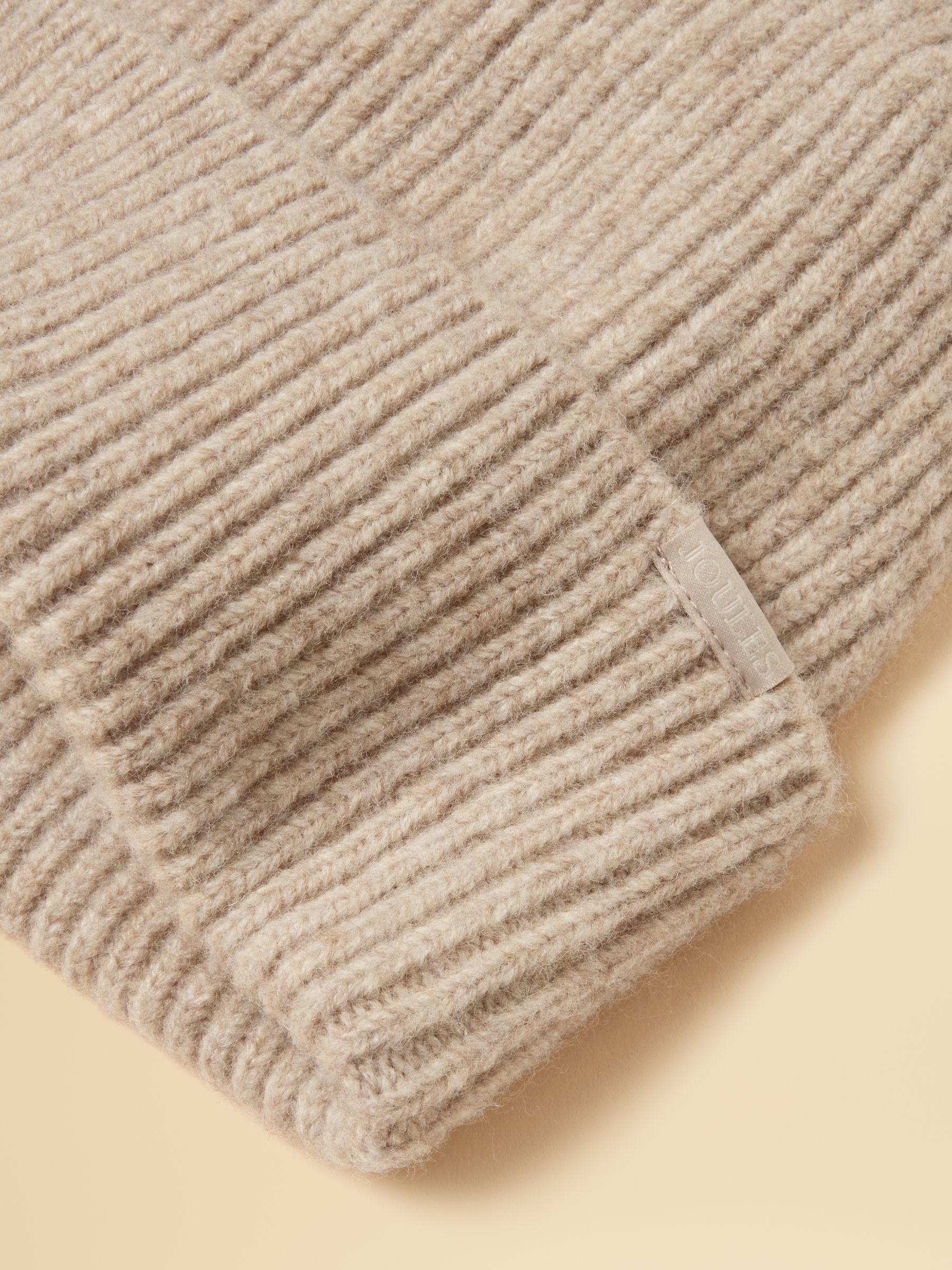 Fine Knit Oatmeal Beanie Hat - Image 6 of 6
