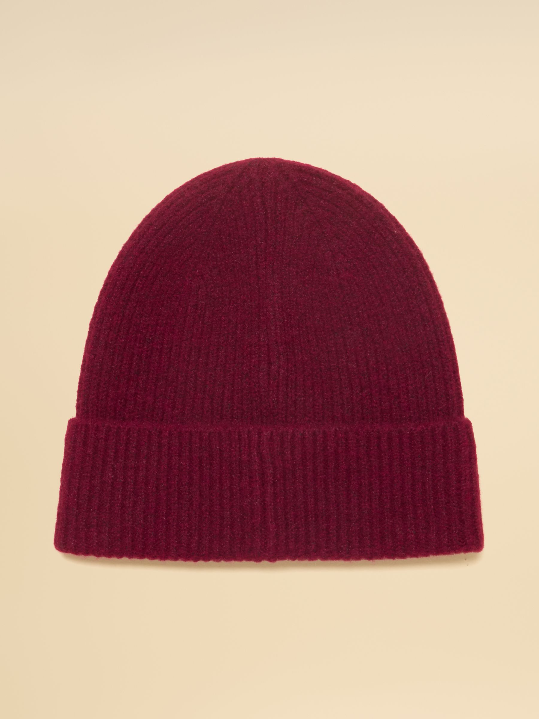 Fine Knit Berry Red Beanie Hat - Image 5 of 6