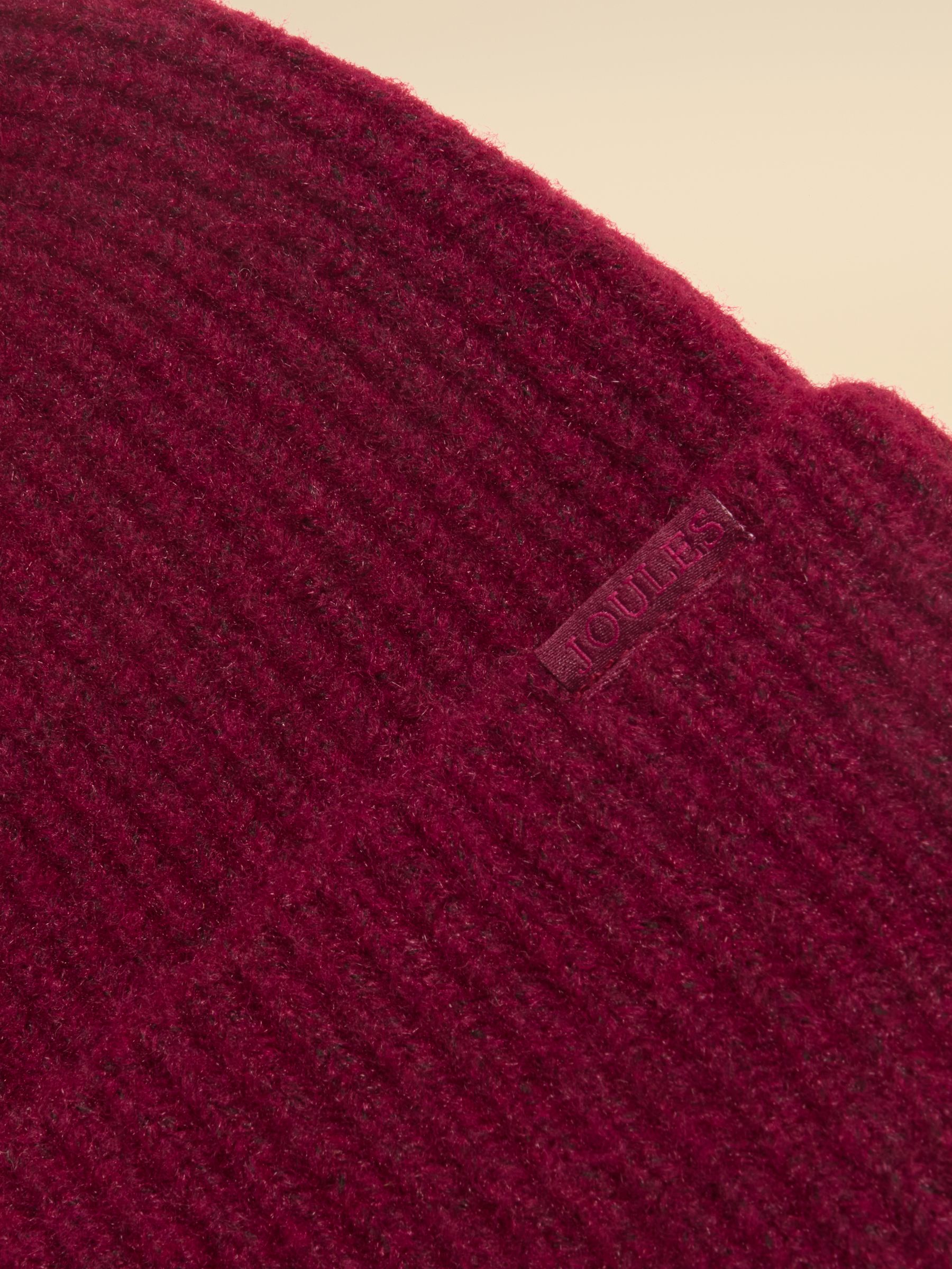 Fine Knit Berry Red Beanie Hat - Image 6 of 6