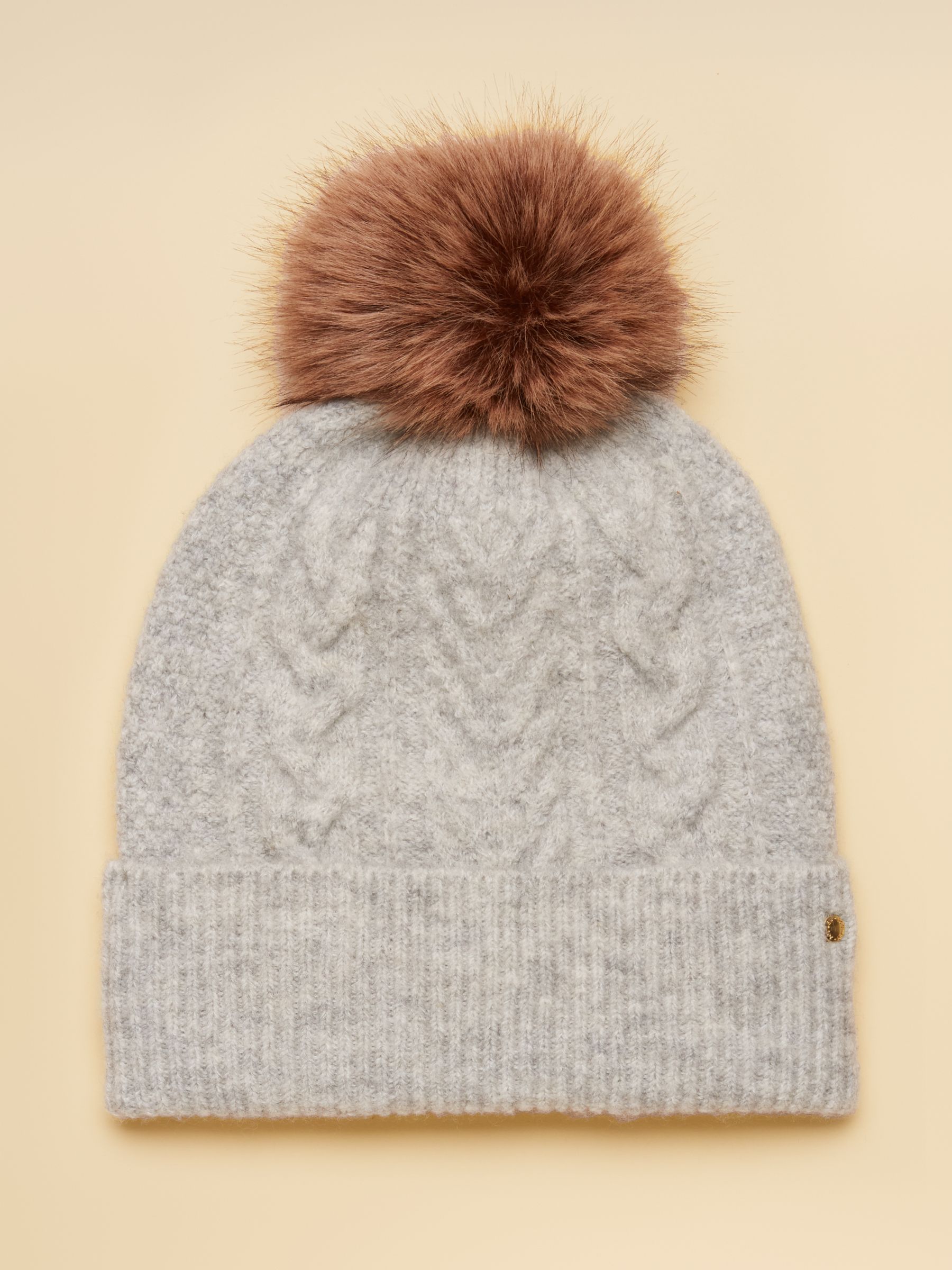 Cable Grey Bobble Hat - Image 4 of 8
