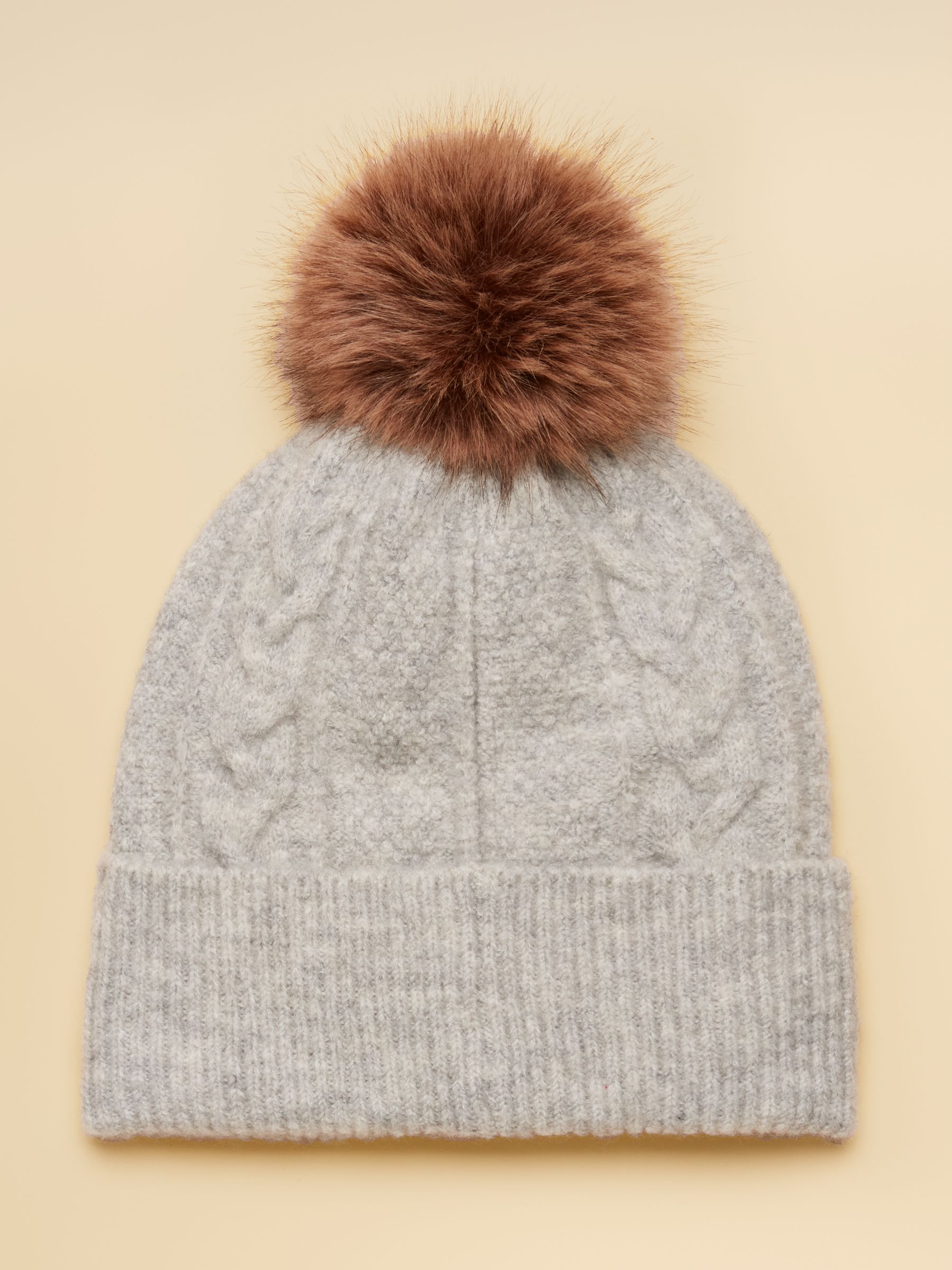 Cable Grey Bobble Hat - Image 5 of 8