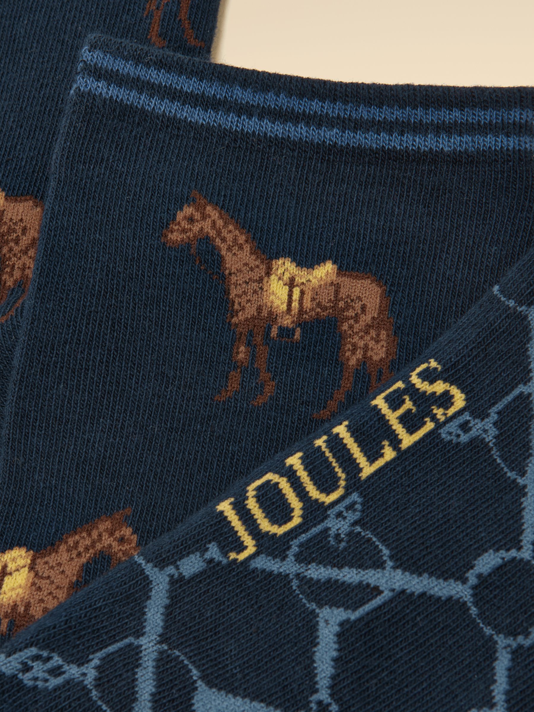 Women's Everyday Navy Horse Cotton Blend Socks 2 Pack - Image 2 of 3