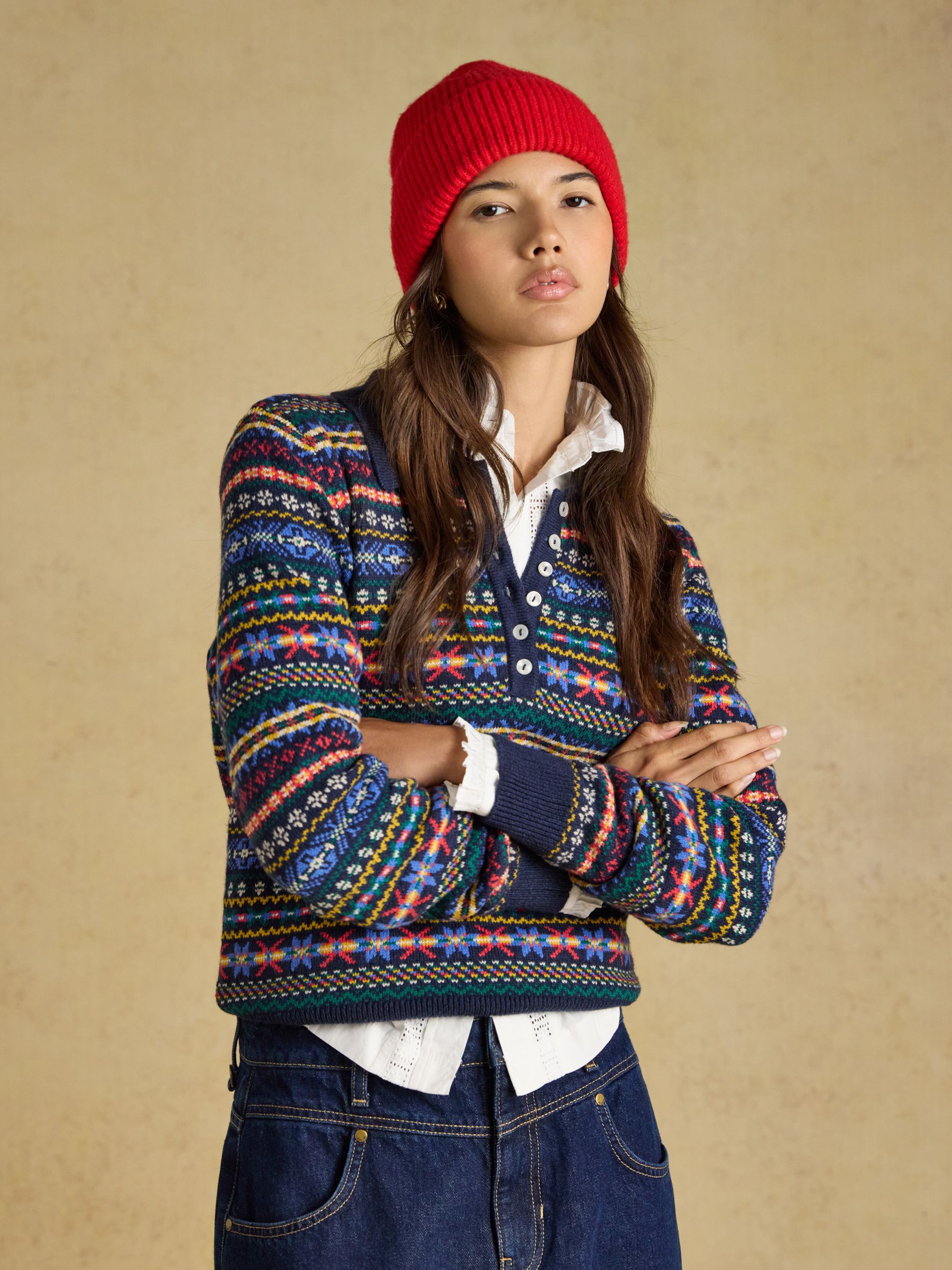 Fine Knit Red Beanie Hat - Image 3 of 6