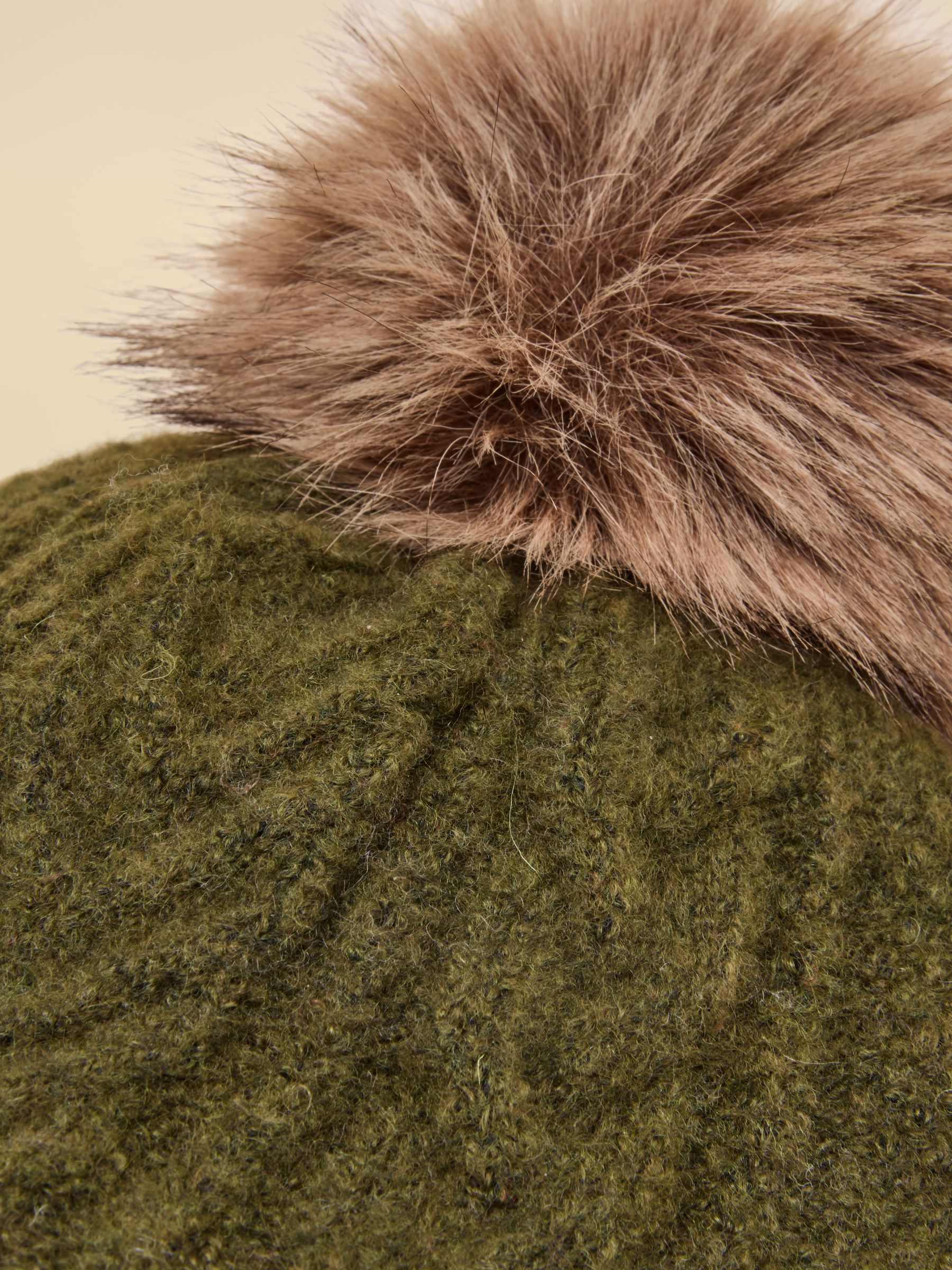 Cable Khaki Green Bobble Hat - Image 6 of 7