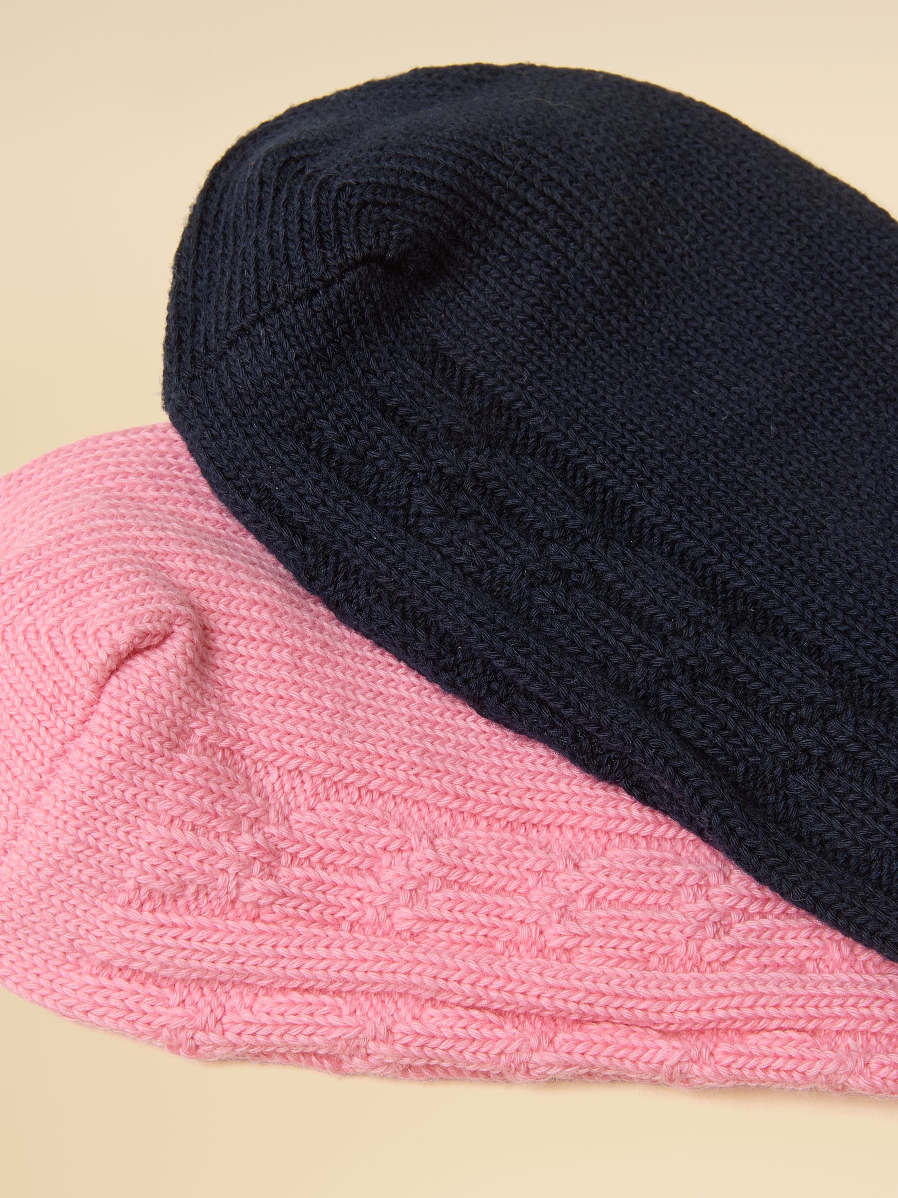 Women's Cable Knit Navy & Pink Socks 2 Pack (size 4 - 8) - Image 3 of 3 Women's Cable Knit Navy & Pink Socks 2 Pack (size 4 - 8) - Image 3 of 3