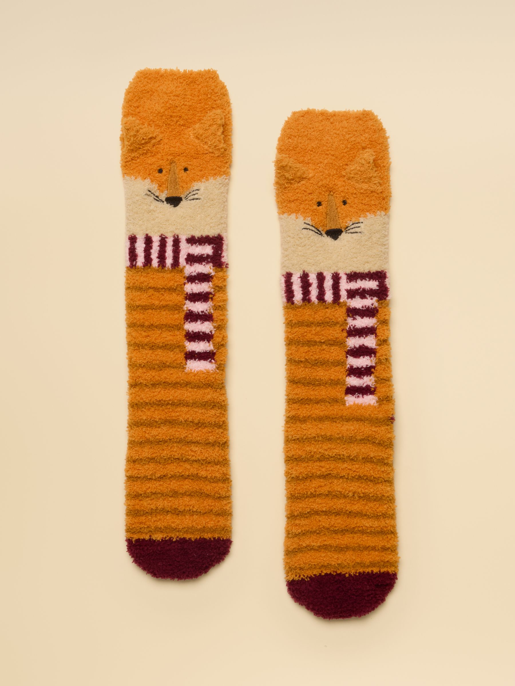 Women's Fluffy Orange Fox Socks (size 4-8) - Image 1 of 3