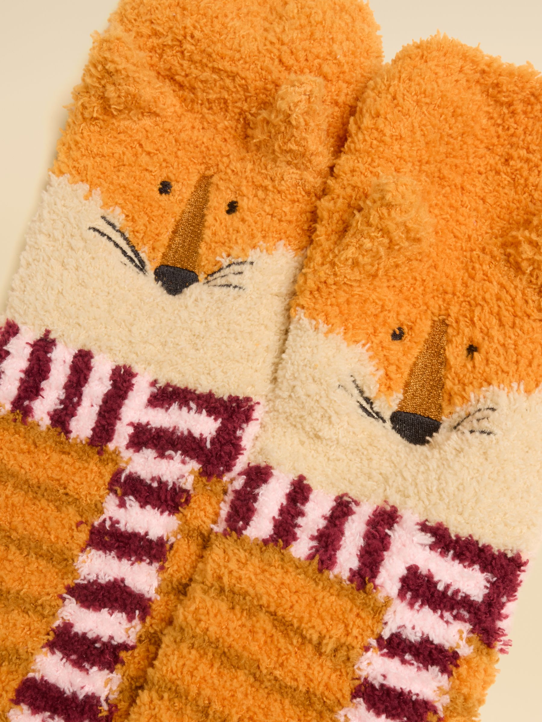 Women's Fluffy Orange Fox Socks (size 4-8) - Image 2 of 3