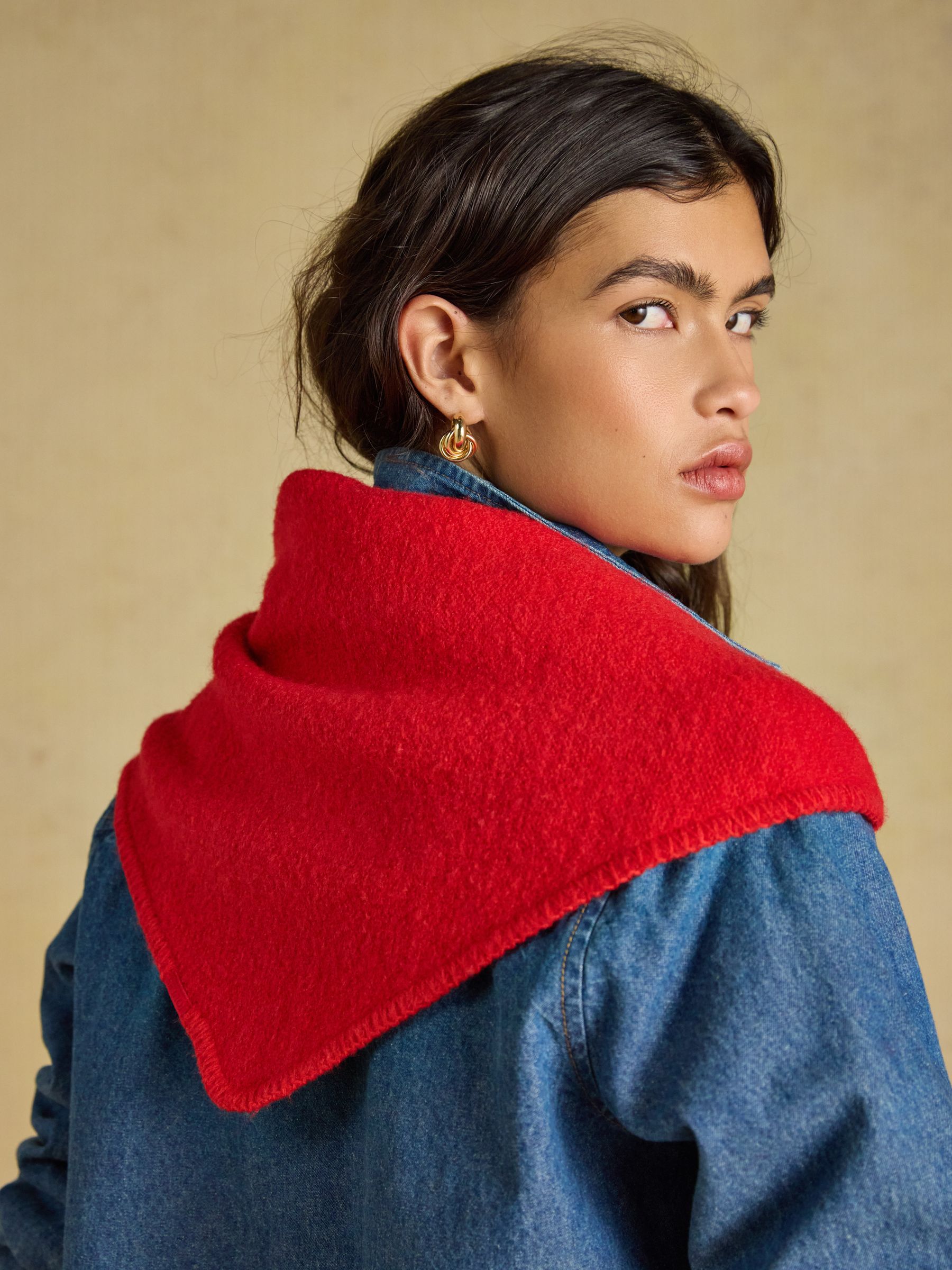 Kendra Red Triangle Scarf - Image 2 of 7