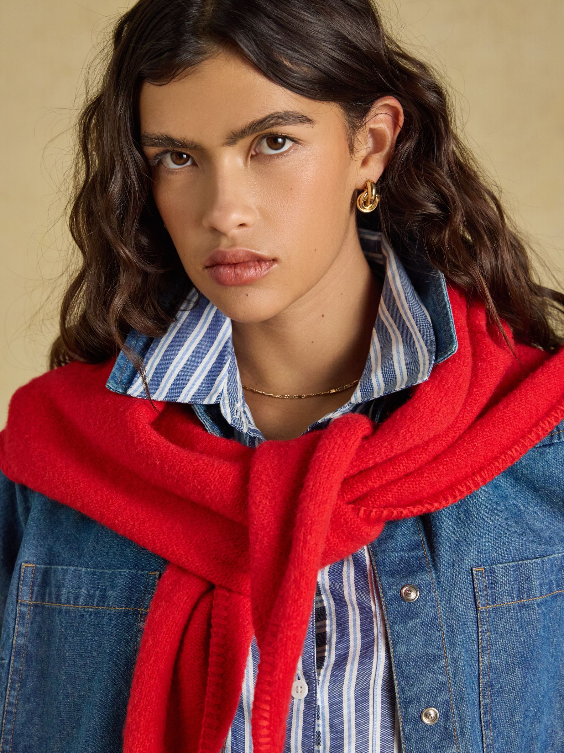 Kendra Red Triangle Scarf - Image 4 of 7