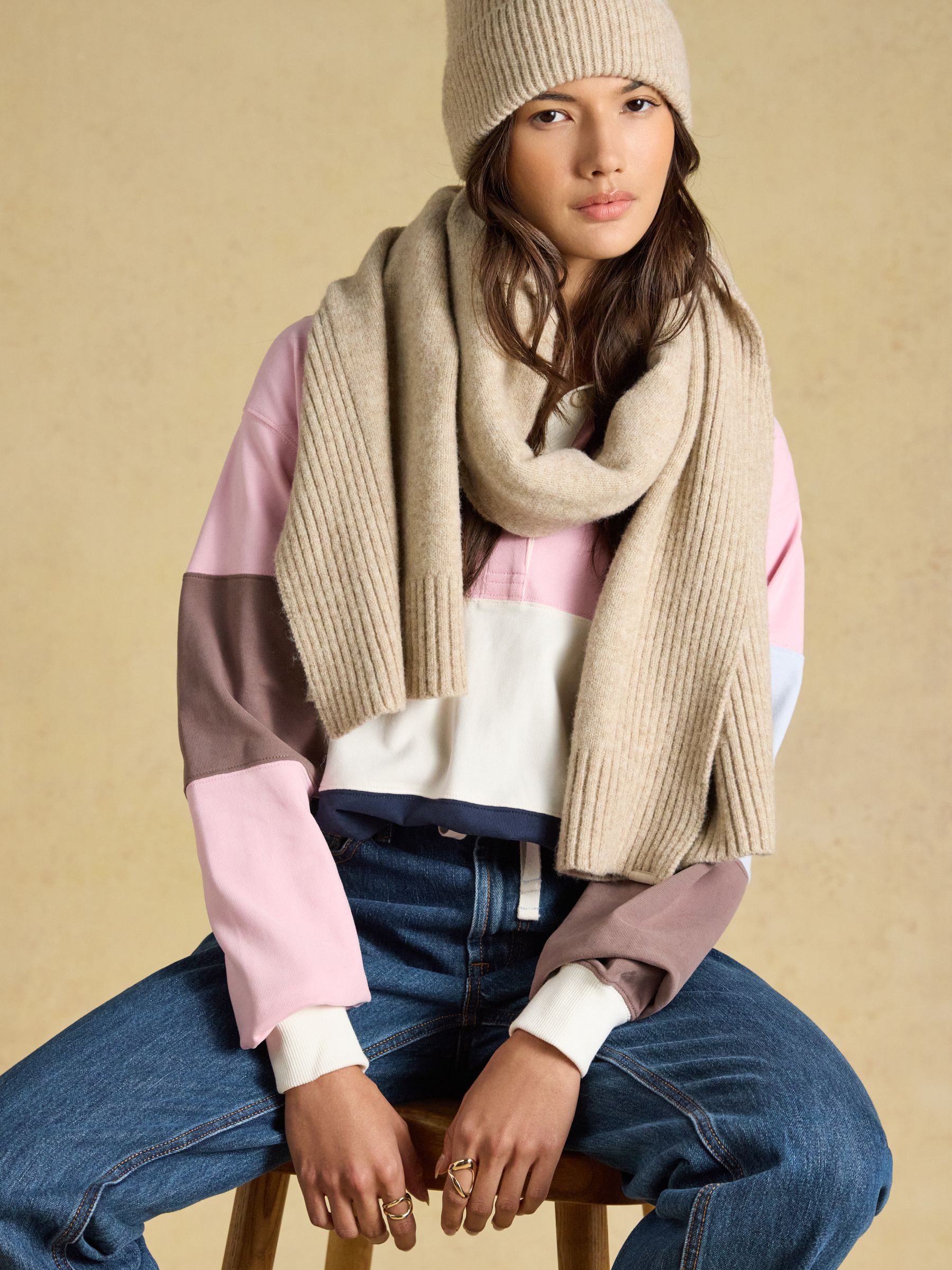 Fine Knit Oatmeal Scarf - Image 2 of 6