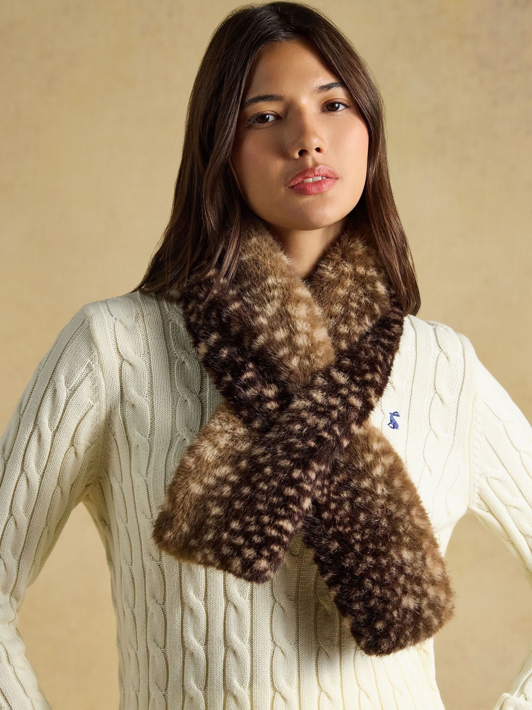 Faux Fur Deer Spot Scarf - Image 3 of 7