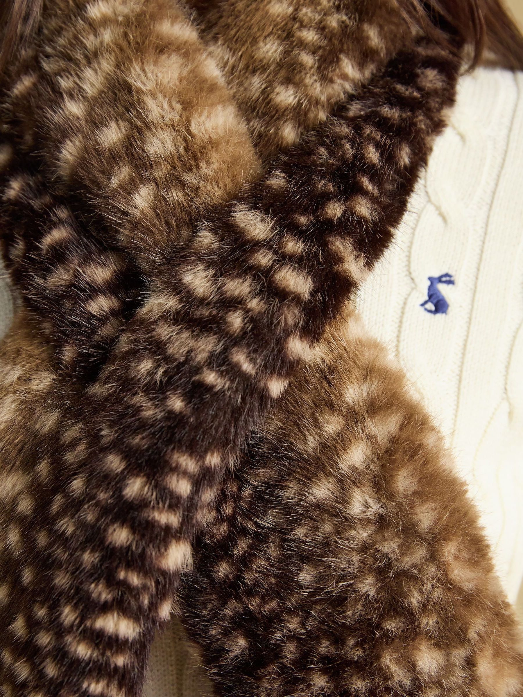 Faux Fur Deer Spot Scarf - Image 4 of 7