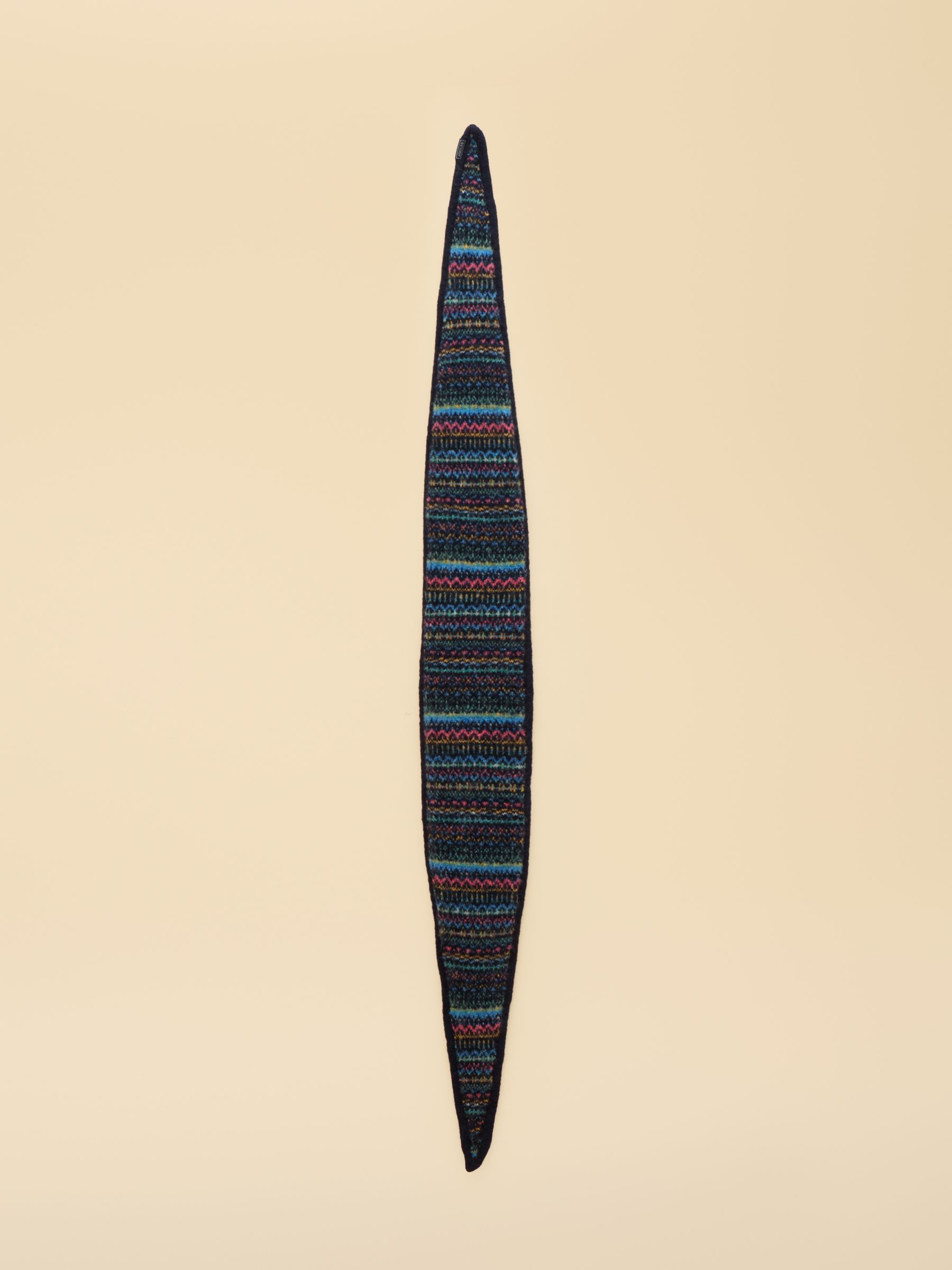 Knitted Navy Fairisle Neckerchief - Image 2 of 3 Knitted Navy Fairisle Neckerchief - Image 2 of 3