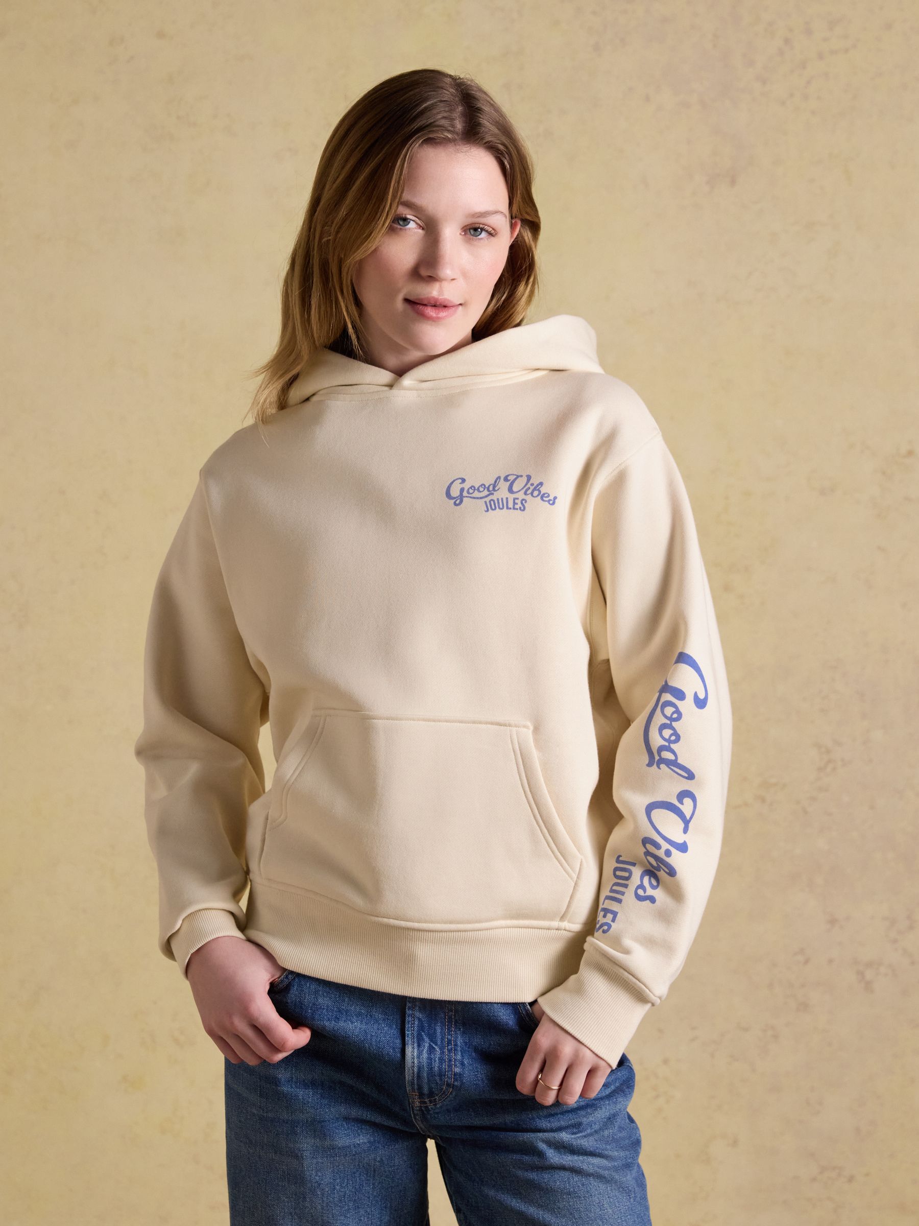Cream Beach Graphic Unisex Oversized Hoodie - Image 1 of 9