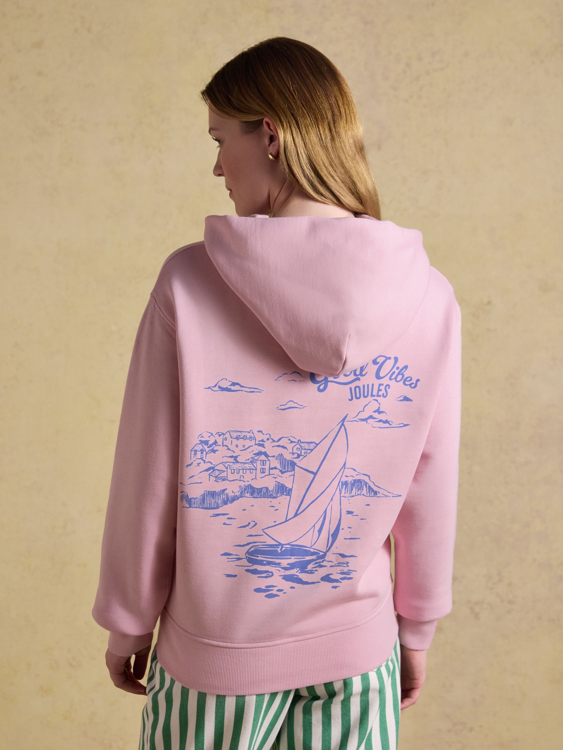 Pink Beach Graphic Unisex Oversized Hoodie - Image 4 of 11