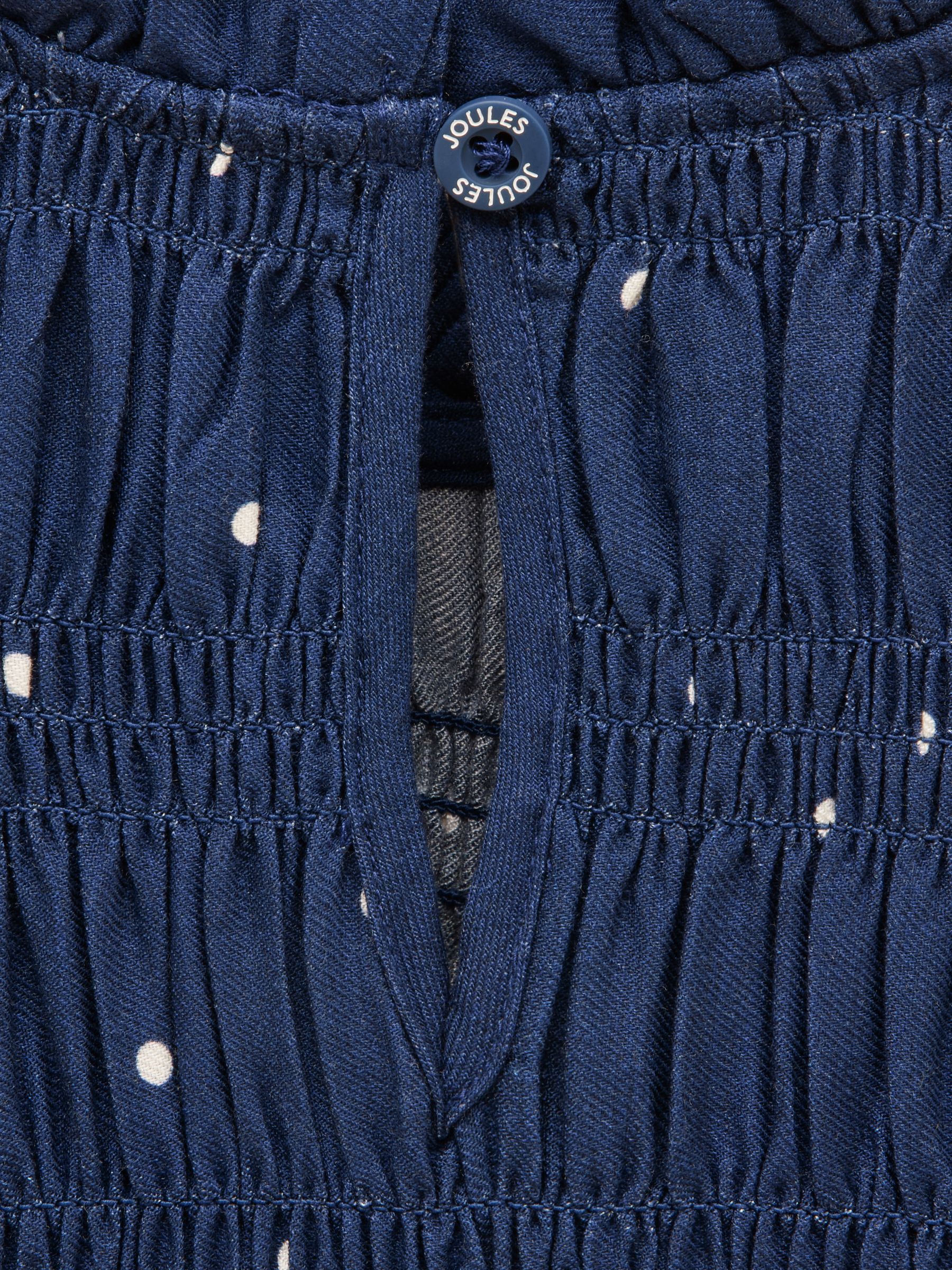 Girls' Ellington Navy Blue Long Sleeve Shirred Dress - Image 5 of 5 Girls' Ellington Navy Blue Long Sleeve Shirred Dress - Image 5 of 5