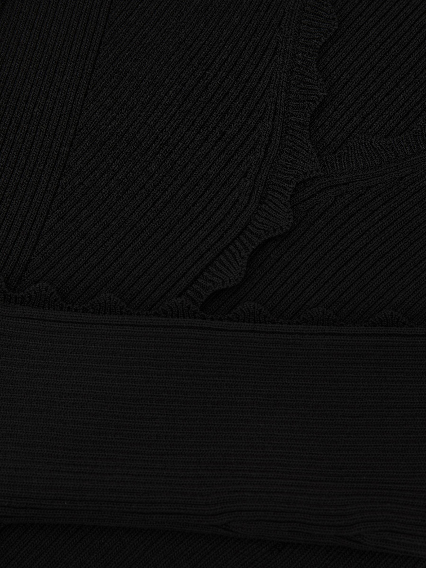 Scallop-Trim Knitted Mini Dress in Black - image 3