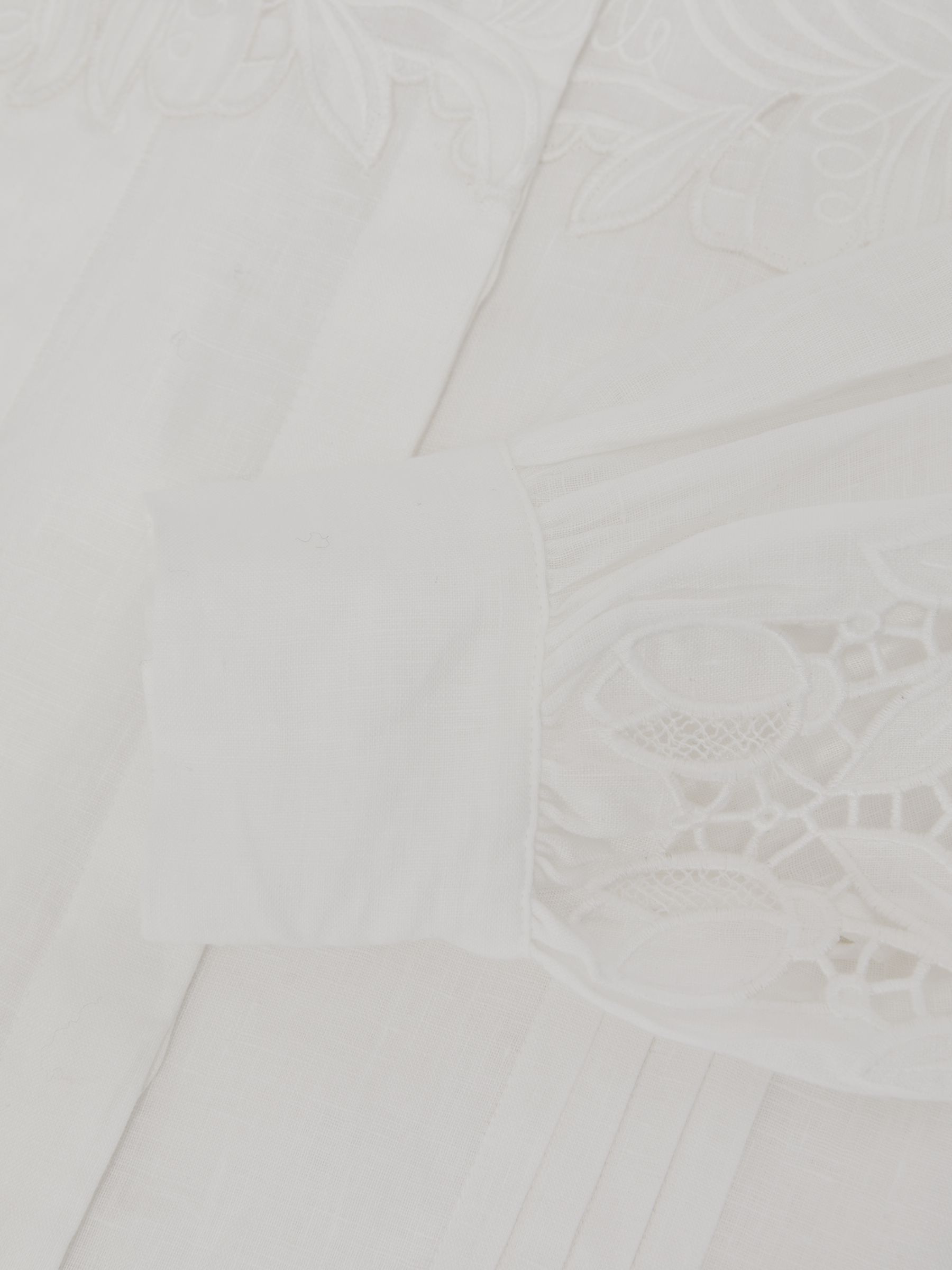 Linen Embroidered Blouse in Ivory - image 3