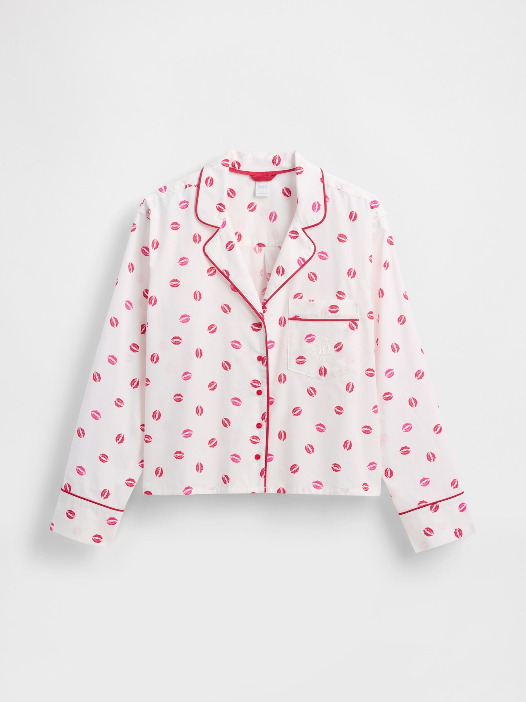 Gap X Summer Fridays White Kiss Poplin Pyjama Top - Image 4 of 6
