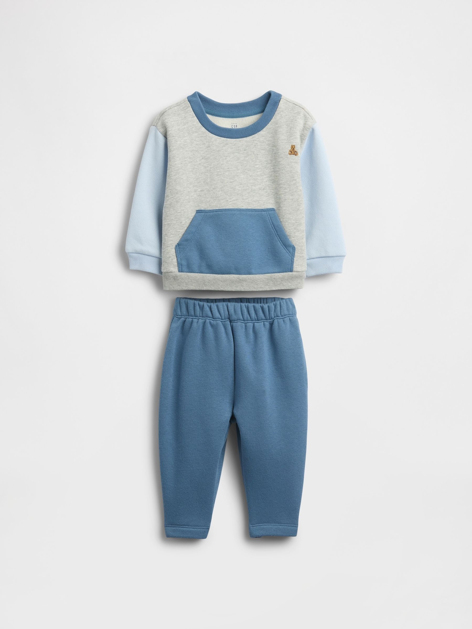 Blue/Grey VintageSoft Colourblock Outfit Set - Image 1 of 2