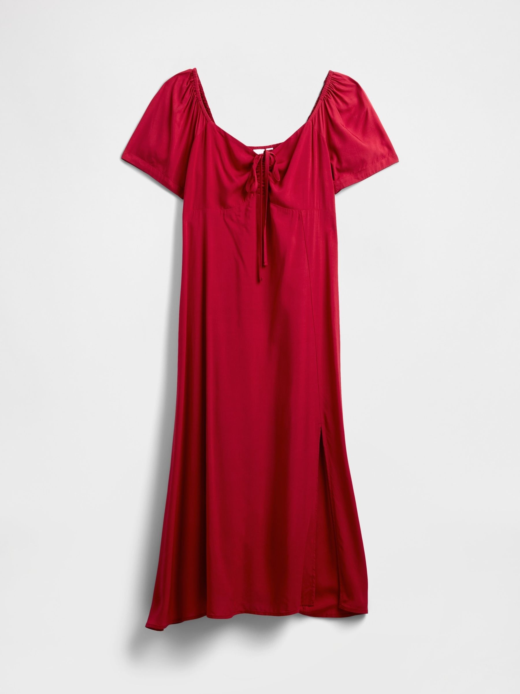 Red Puff Sleeve Midi Dress - Image 4 of 4 Red Puff Sleeve Midi Dress - Image 4 of 4