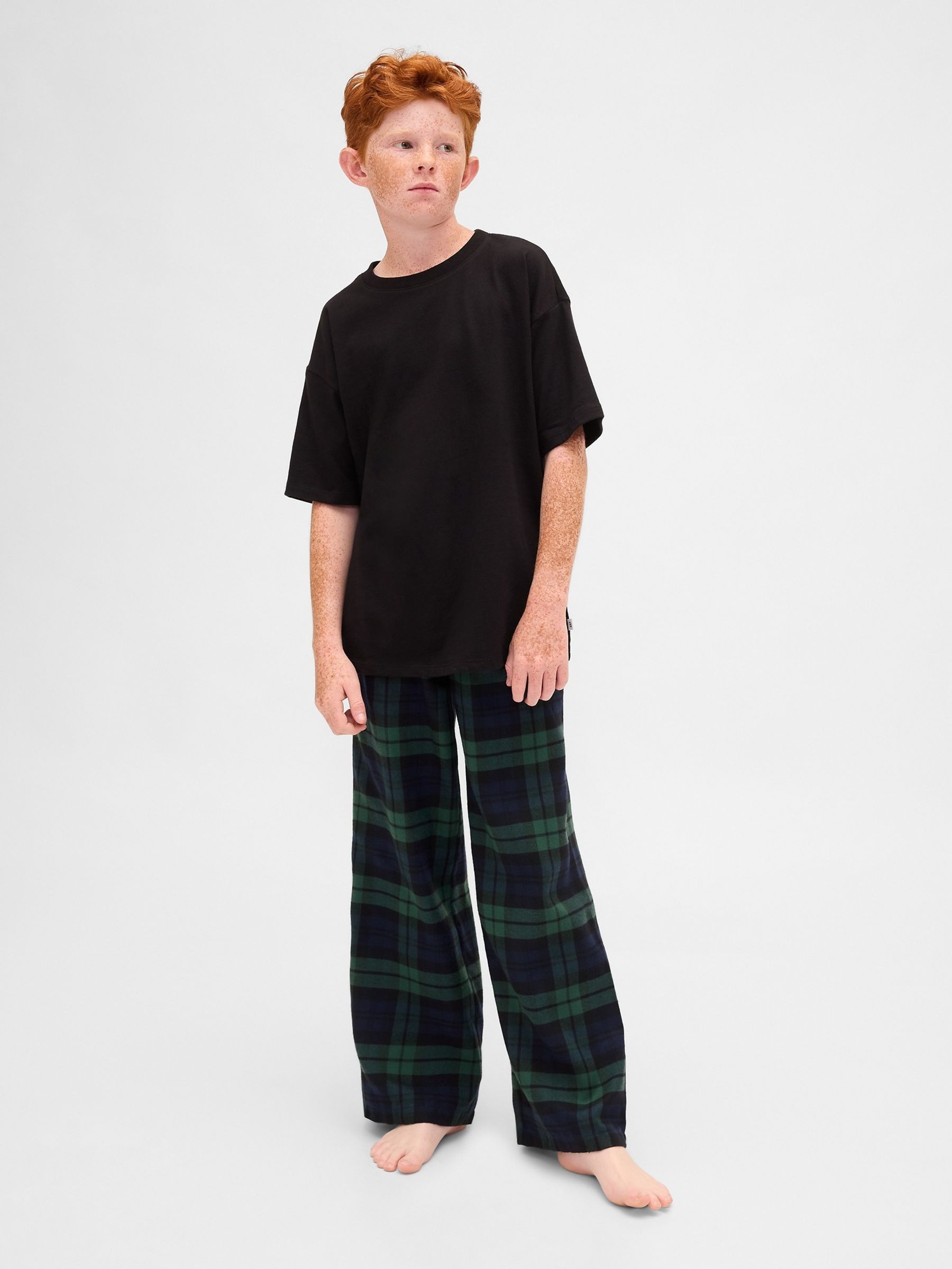 Green/Navy check Matching Family Flannel Pyjama Bottoms - Image 1 of 6 Green/Navy check Matching Family Flannel Pyjama Bottoms - Image 1 of 6
