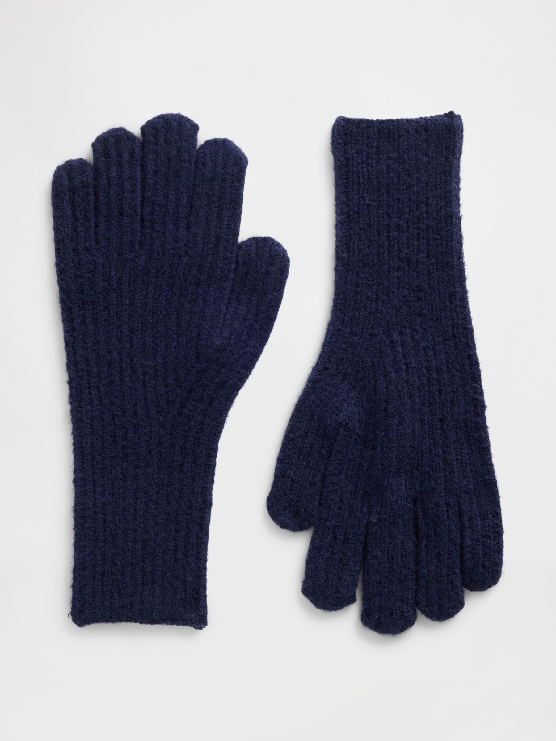 Navy Blue CashSoft Ribbed Gloves - Image 1 of 1