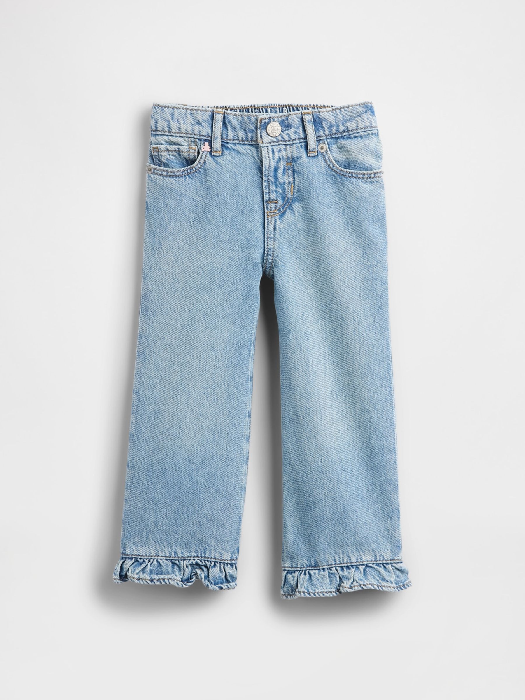 Blue Ruffle-Hem Stride Jeans - Image 2 of 4