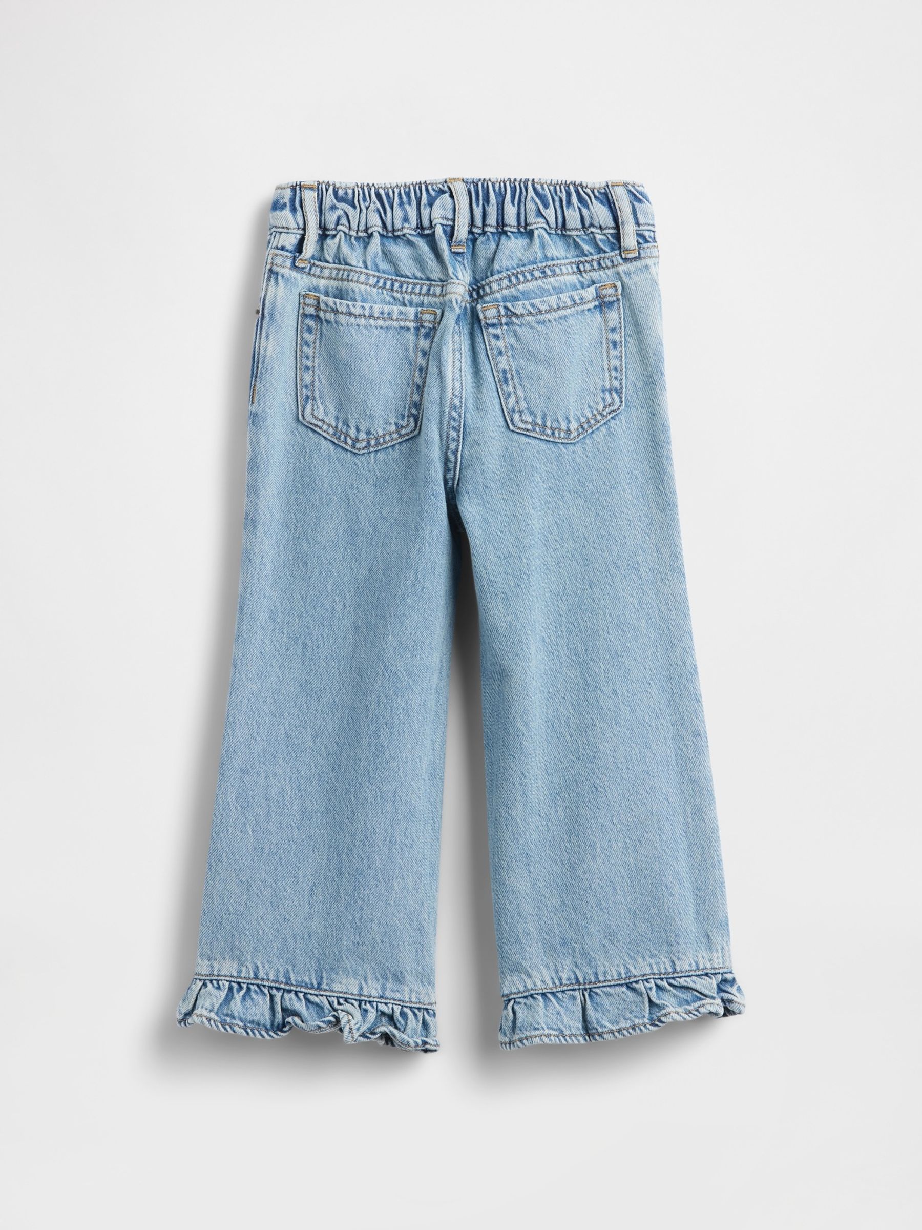 Blue Ruffle-Hem Stride Jeans - Image 3 of 4