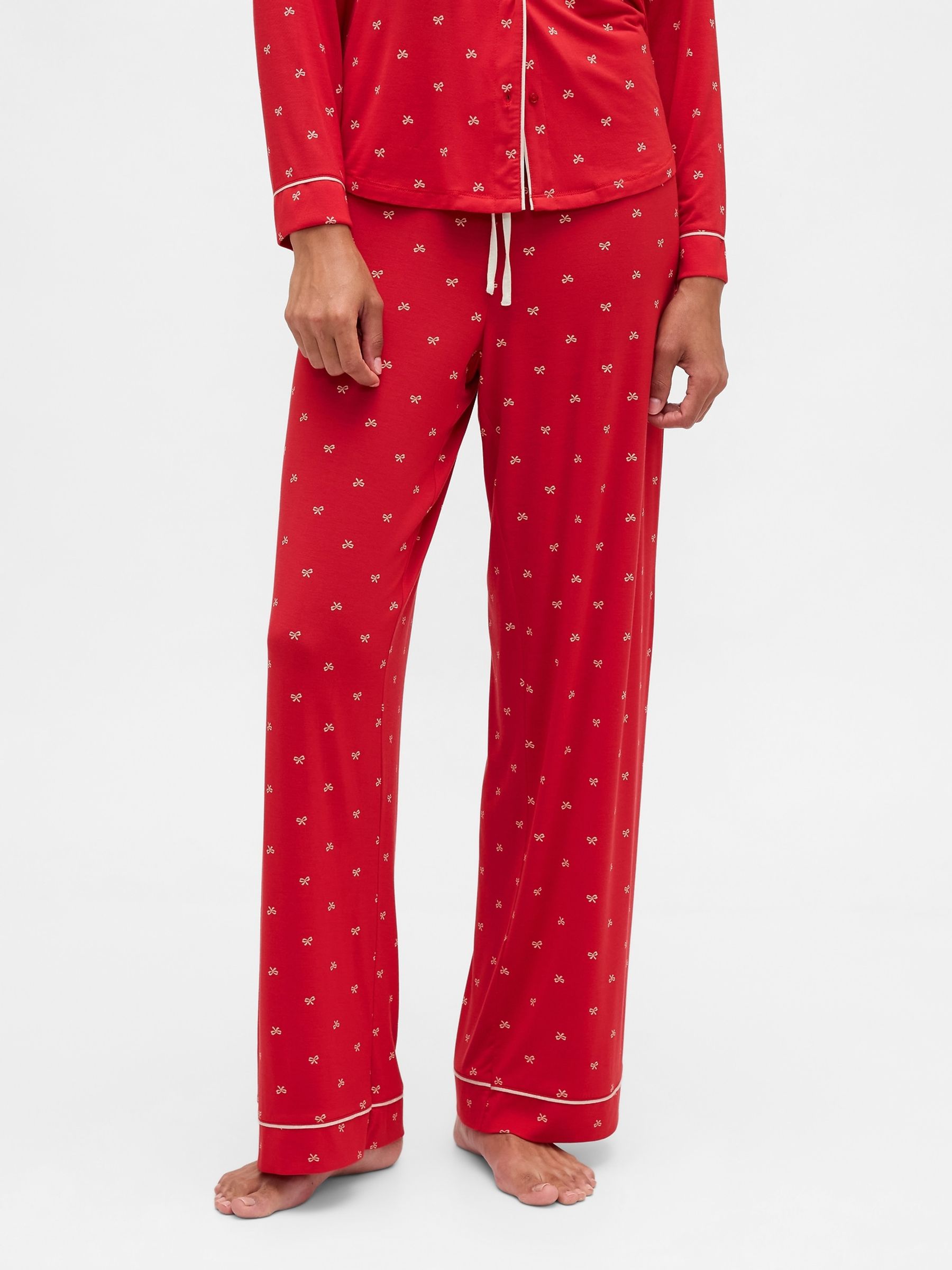 Red Modal Pyjama Bottoms - Image 1 of 5 Red Modal Pyjama Bottoms - Image 1 of 5