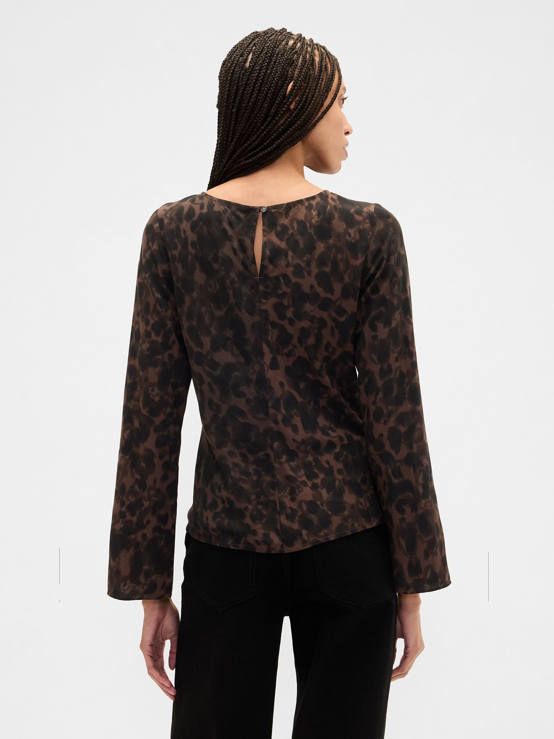 Animal Bell Sleeve Boatneck Top - Image 2 of 5