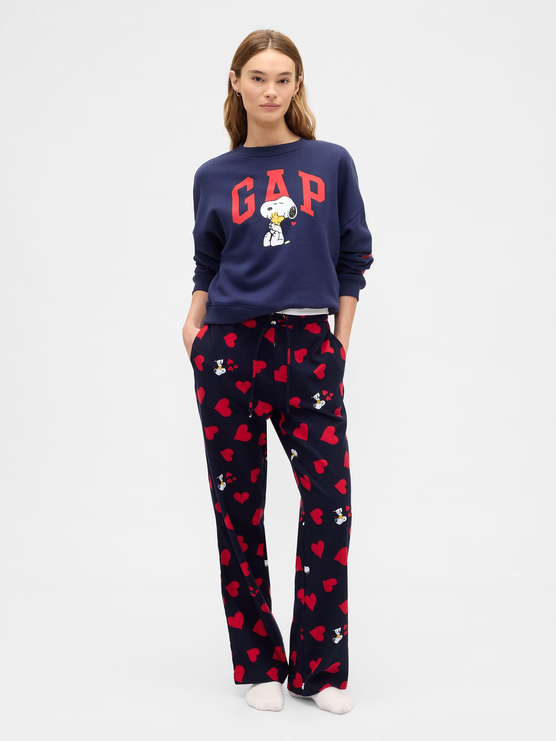Black Peanuts Snoopy Pyjama Bottoms - Image 1 of 4 Black Peanuts Snoopy Pyjama Bottoms - Image 1 of 4