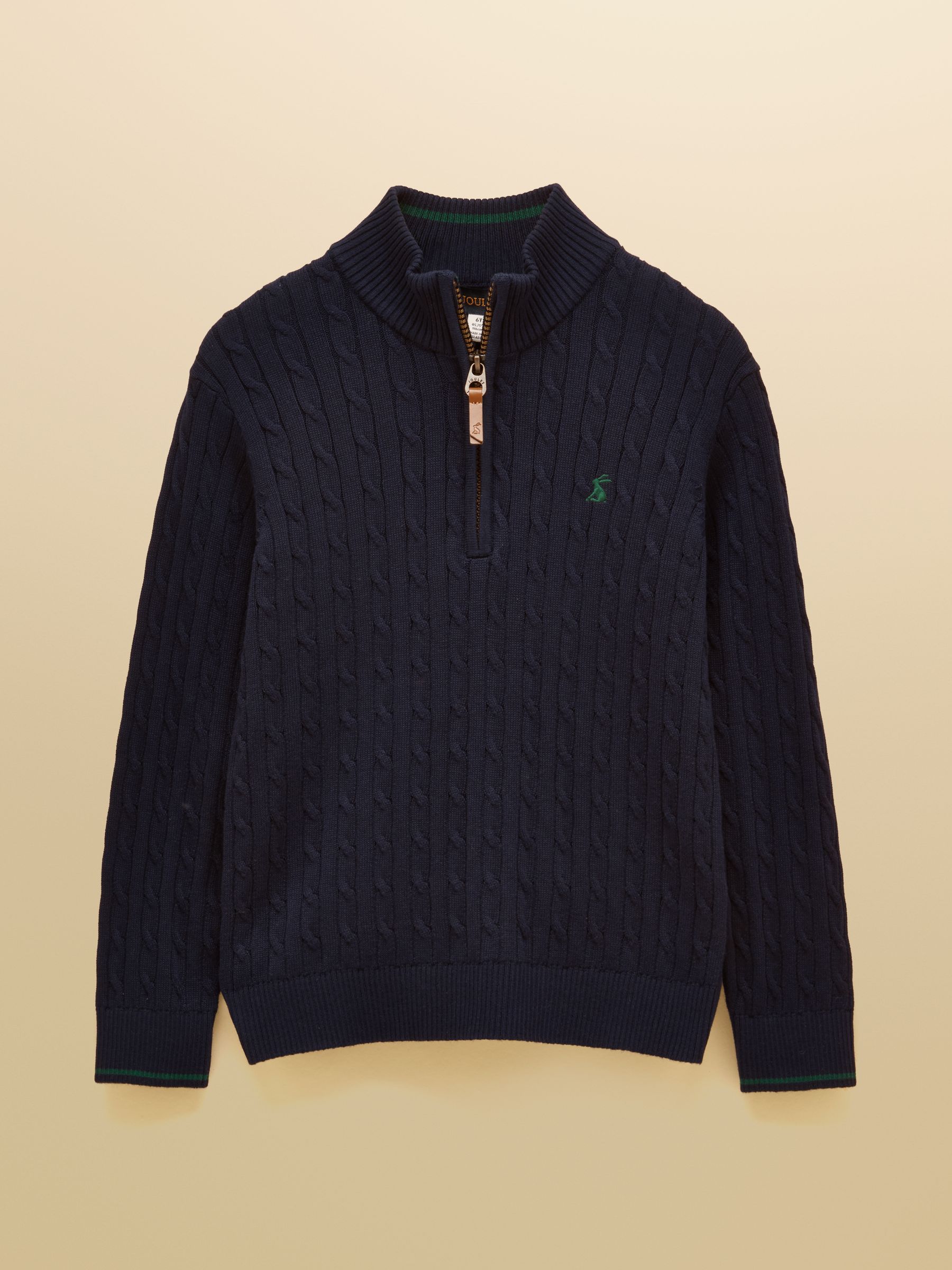 Boys' Hillside Navy Cable Knit Quarter Zip Jumper - Image 1 of 4 Boys' Hillside Navy Cable Knit Quarter Zip Jumper - Image 1 of 4