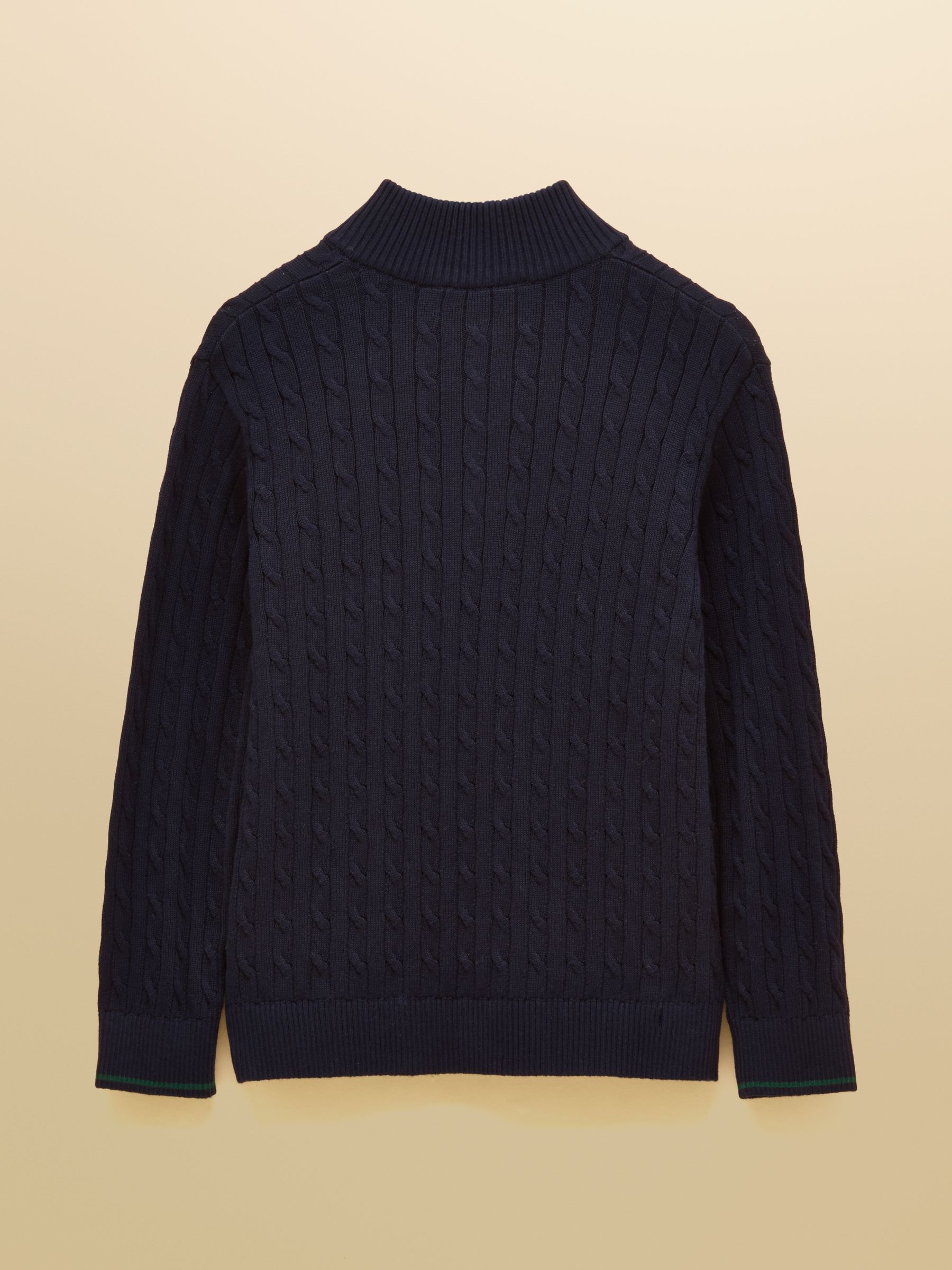 Boys' Hillside Navy Cable Knit Quarter Zip Jumper - Image 2 of 4 Boys' Hillside Navy Cable Knit Quarter Zip Jumper - Image 2 of 4