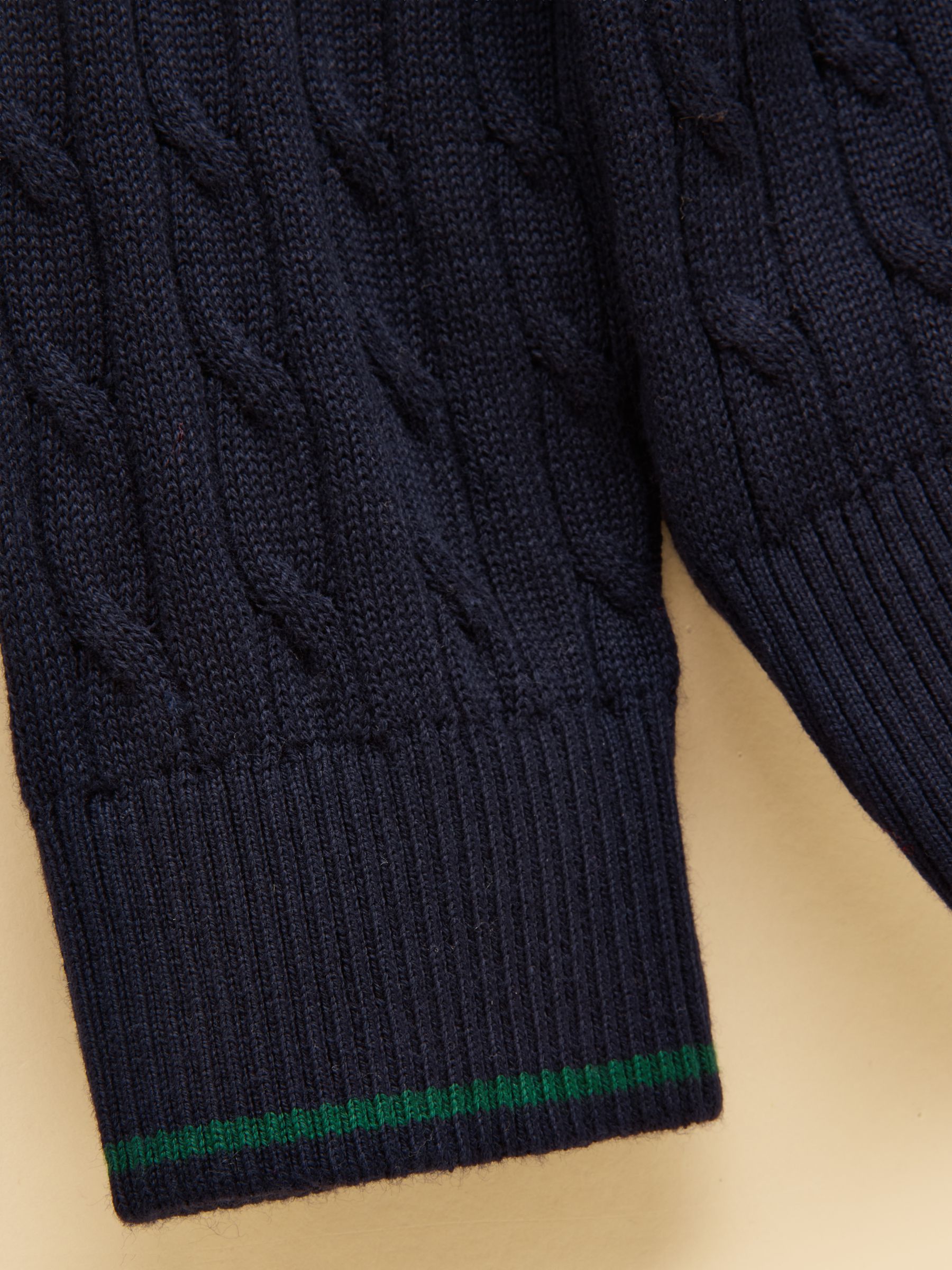 Boys' Hillside Navy Cable Knit Quarter Zip Jumper - Image 4 of 4 Boys' Hillside Navy Cable Knit Quarter Zip Jumper - Image 4 of 4
