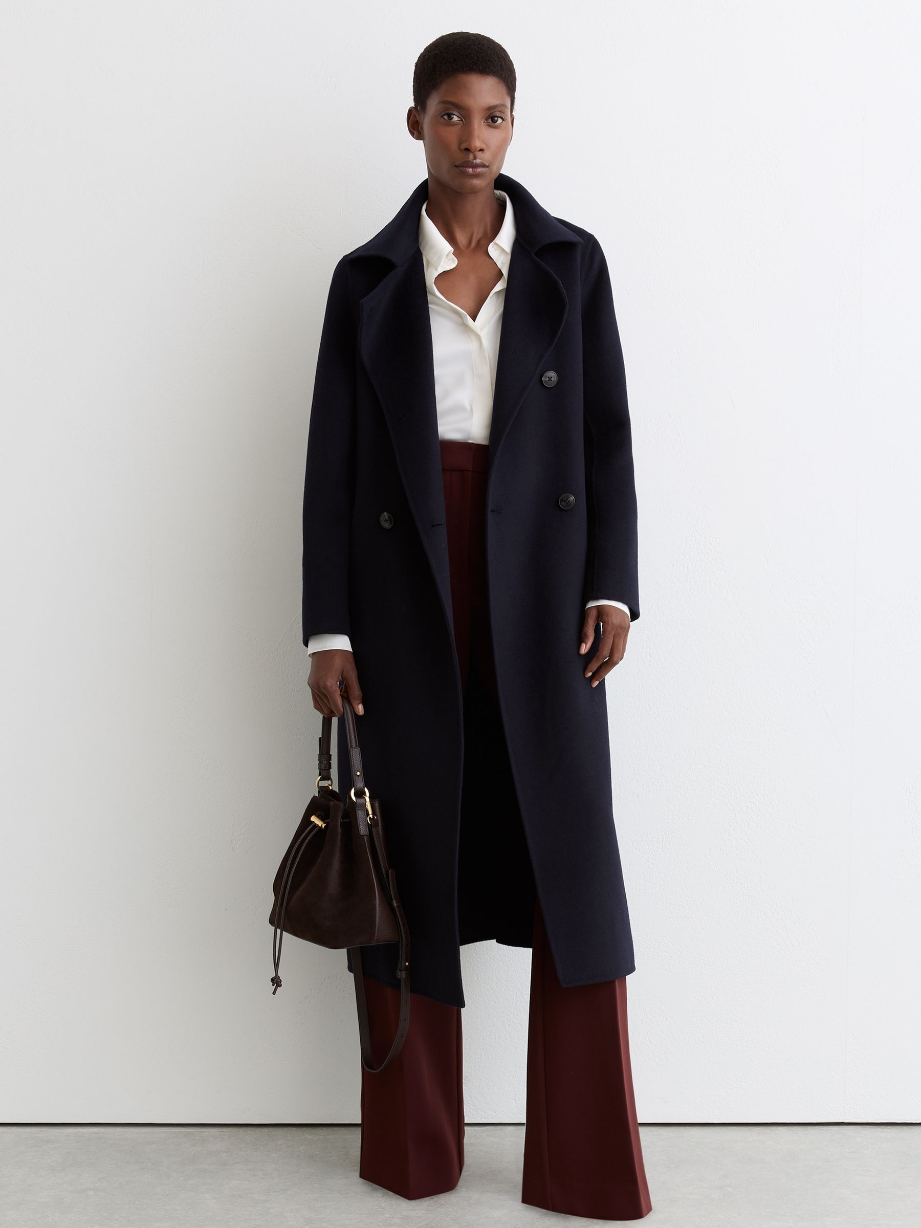 Suede and Leather Bucket Bag in Chocolate - image 3