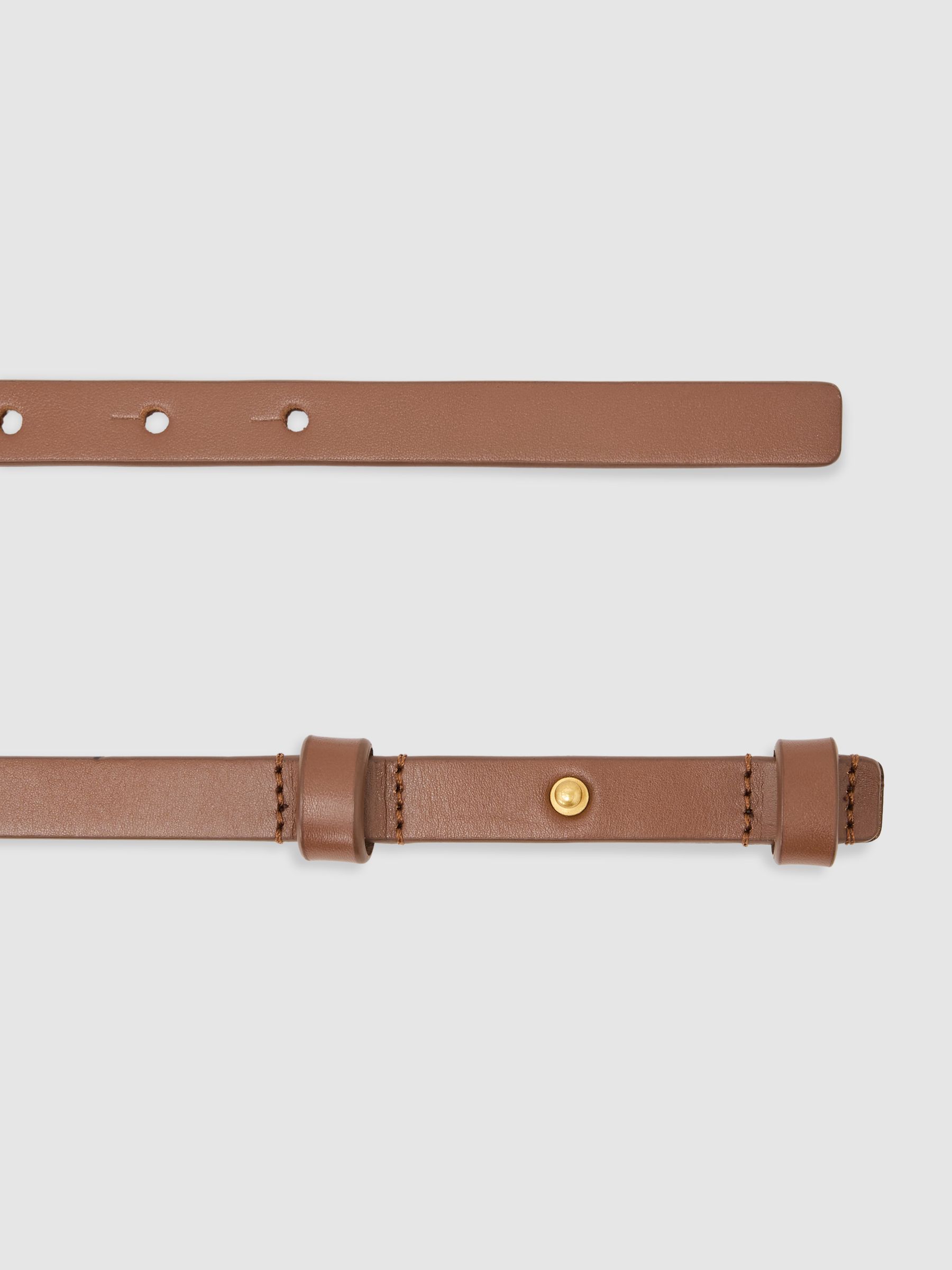 Leather Buckle-Hardware Belt in Tan - image 2