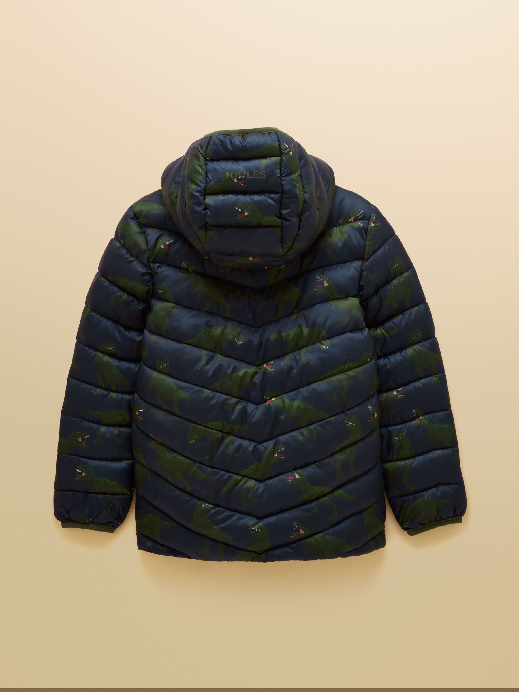 Kids' Cairn Navy Dino Showerproof Padded Coat - Image 2 of 5