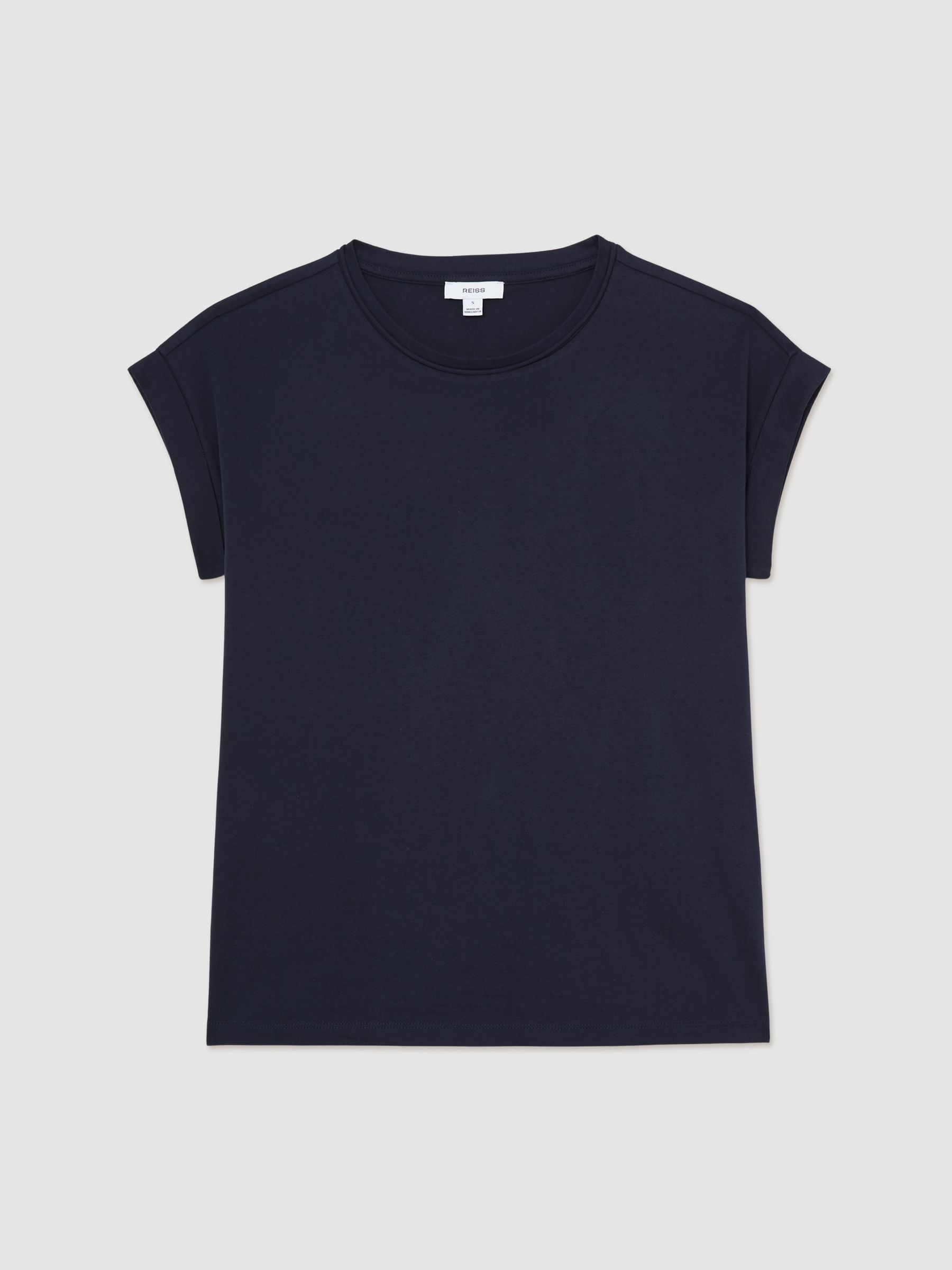 Brushed-Cotton Crew-Neck T-Shirt in Navy - Image 2 of 6
